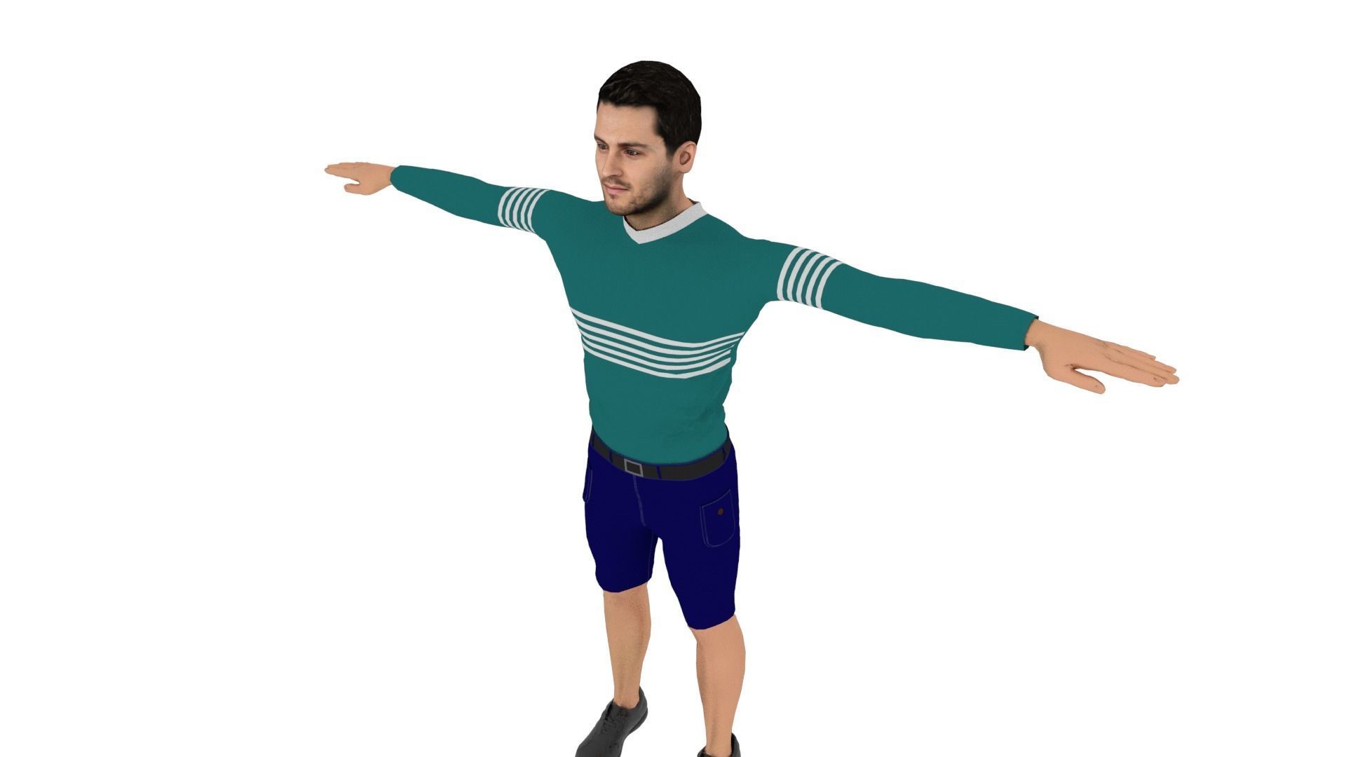 Character Man Low-poly 3D model_3