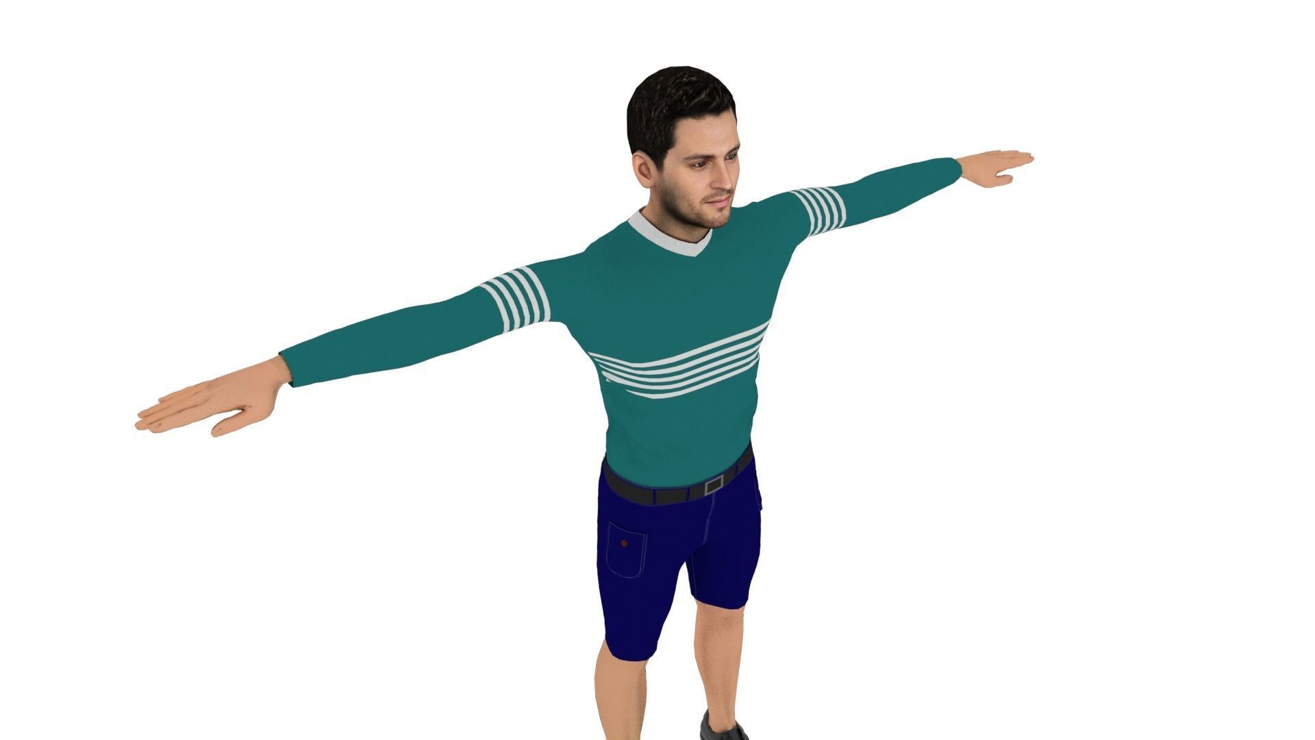 Character Man Low-poly 3D model_4