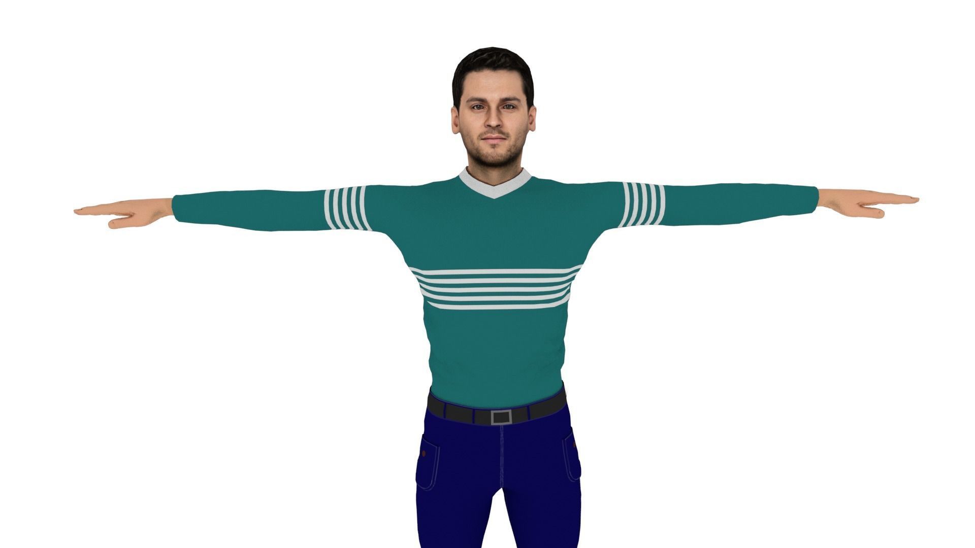 Character Man Low-poly 3D model_2