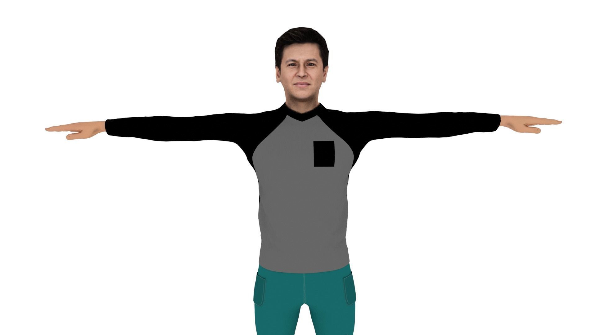 Character Man Low-poly 3D model_2