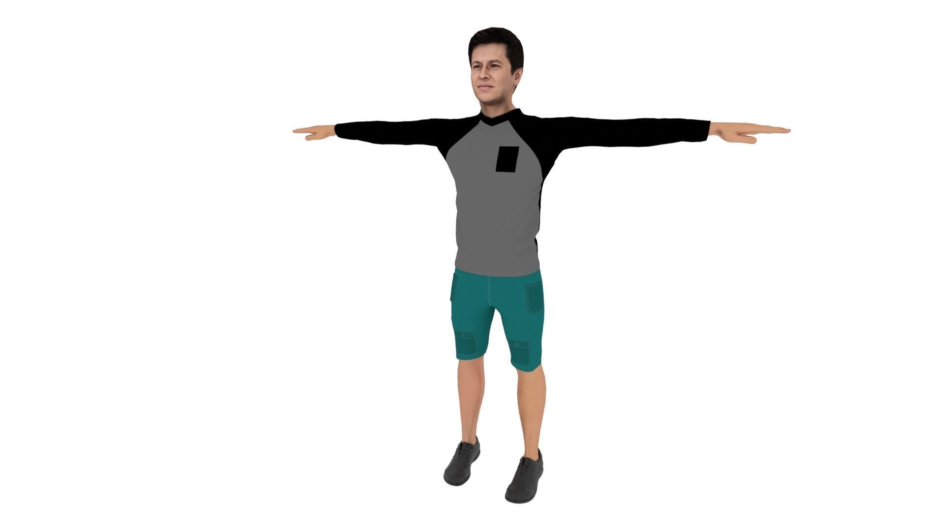 Character Man Low-poly 3D model_1