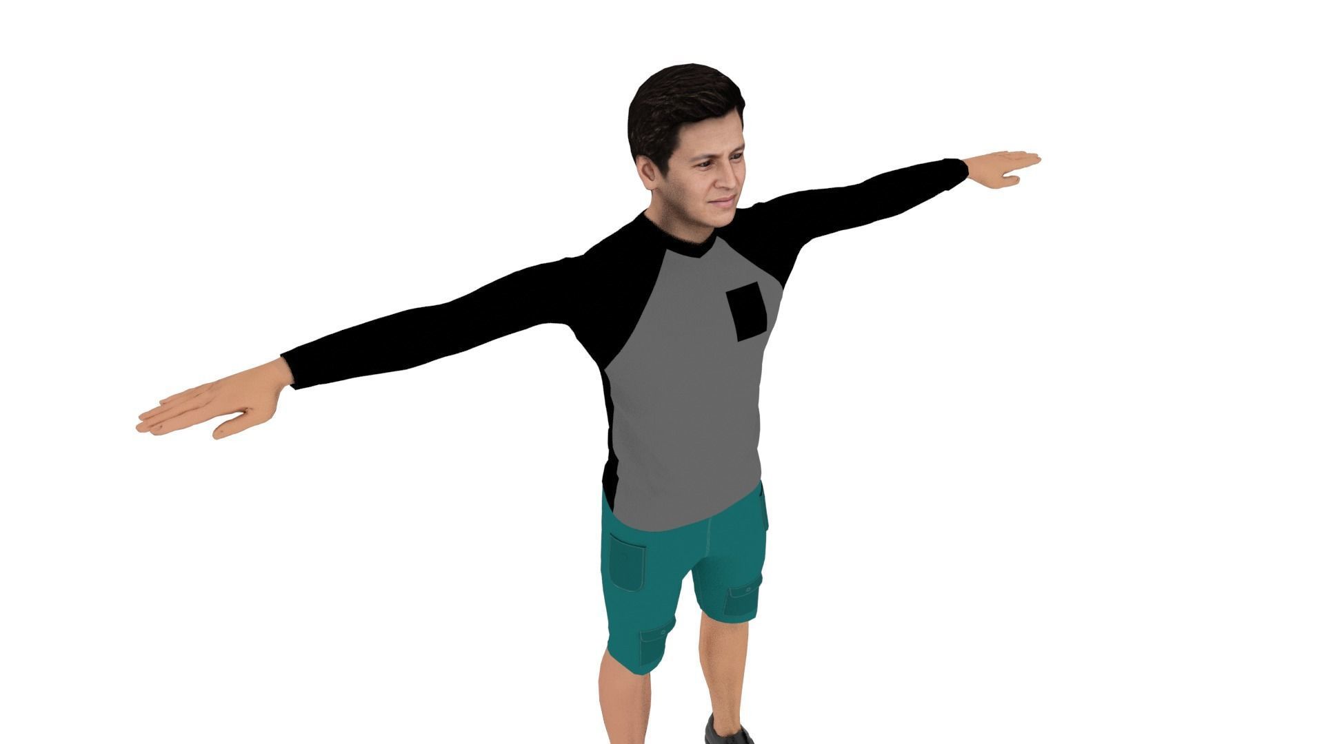 Character Man Low-poly 3D model_4