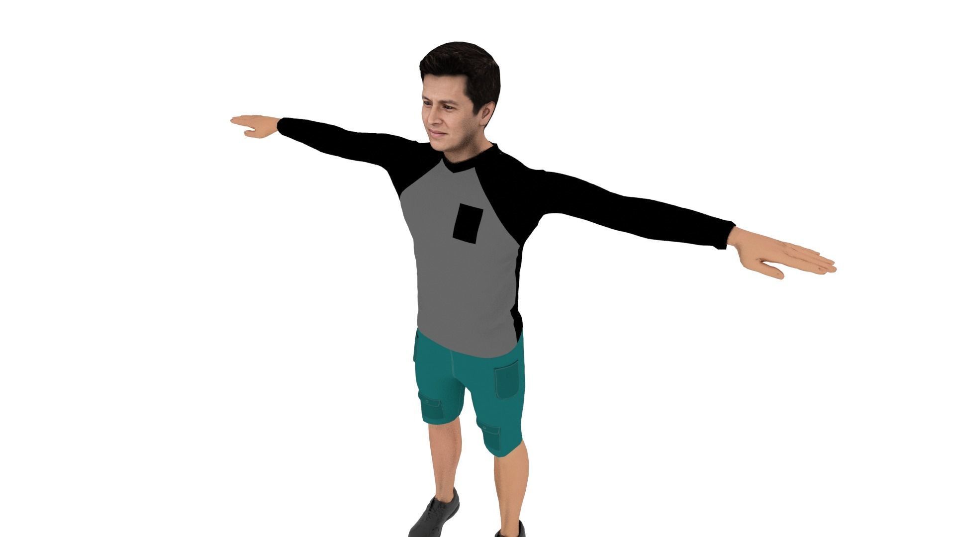 Character Man Low-poly 3D model_3