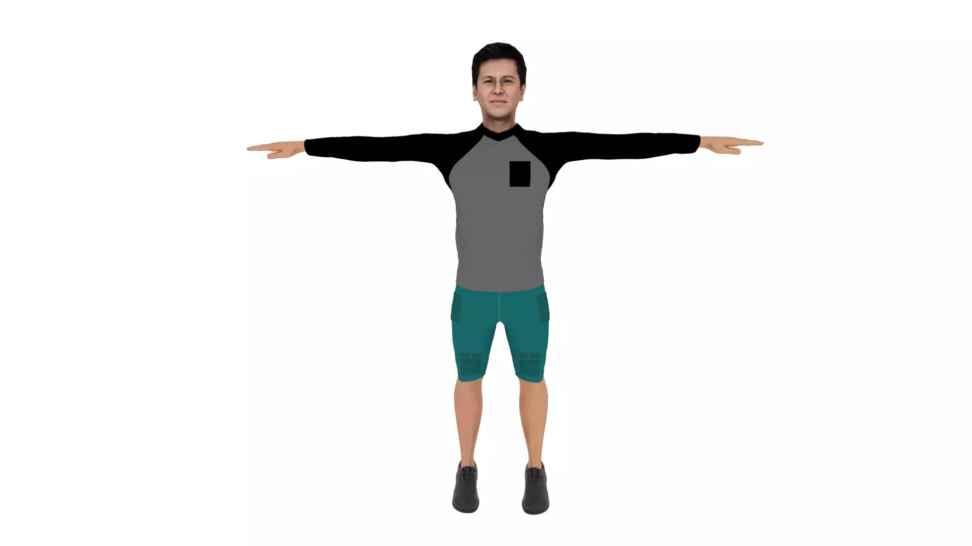 Character Man Low-poly 3D model_0