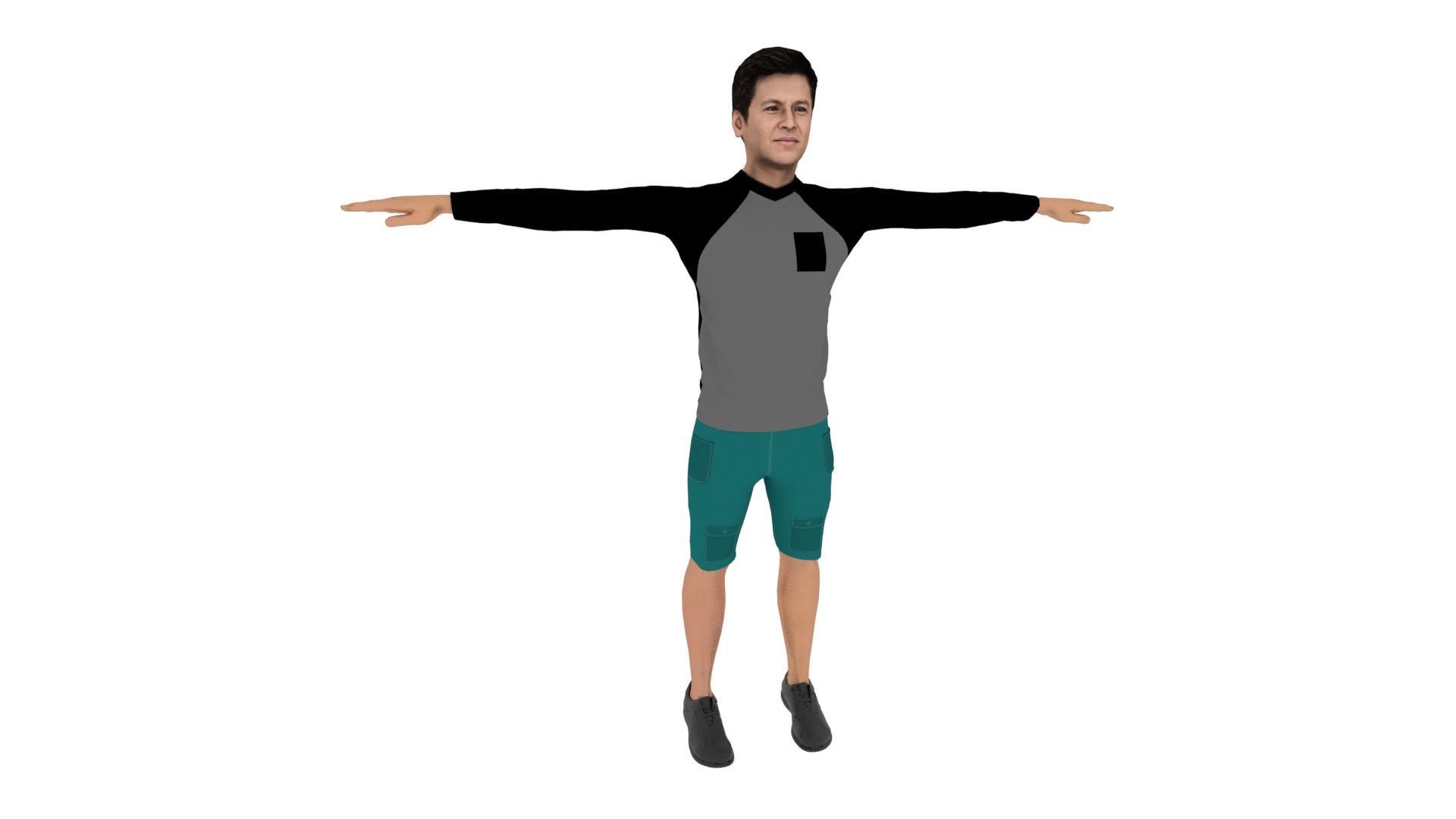 Character Man Low-poly 3D model_5
