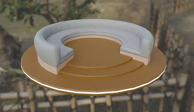 Circular Sofa Free low-poly 3D model