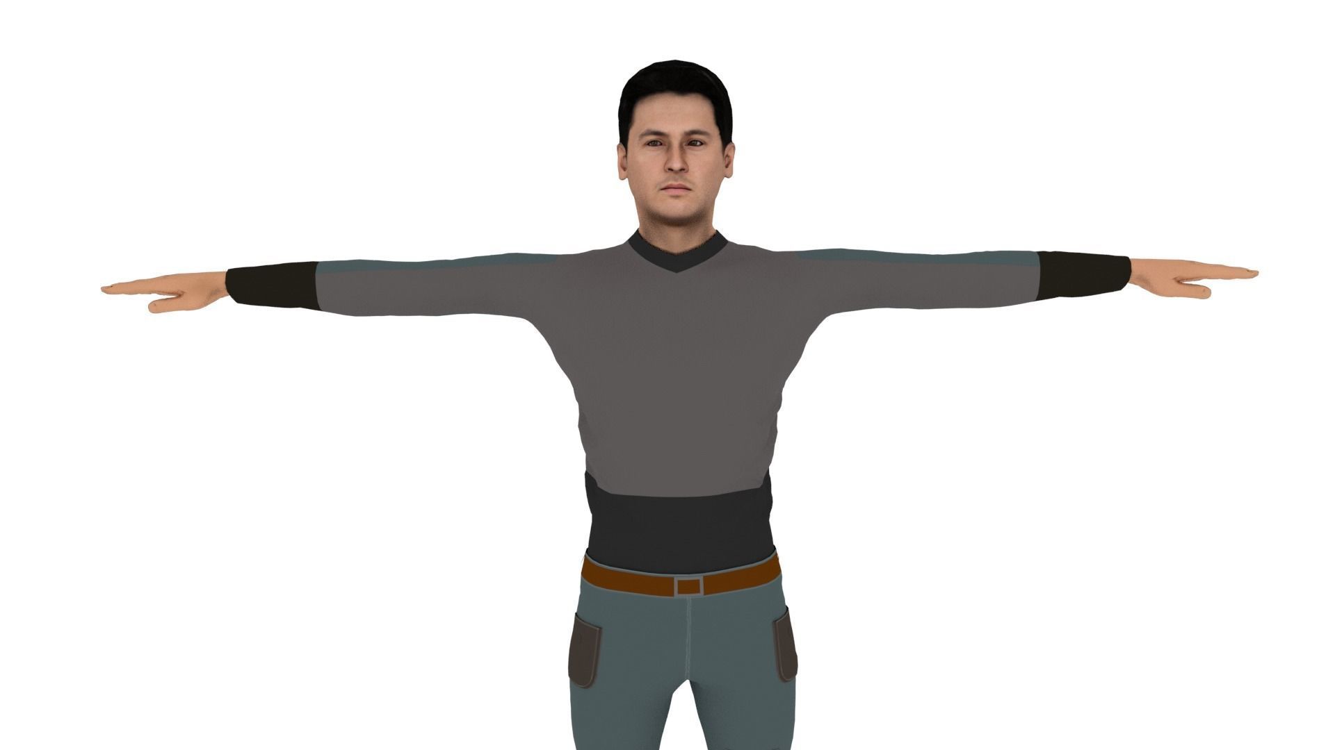 Character Man Low-poly 3D model_2