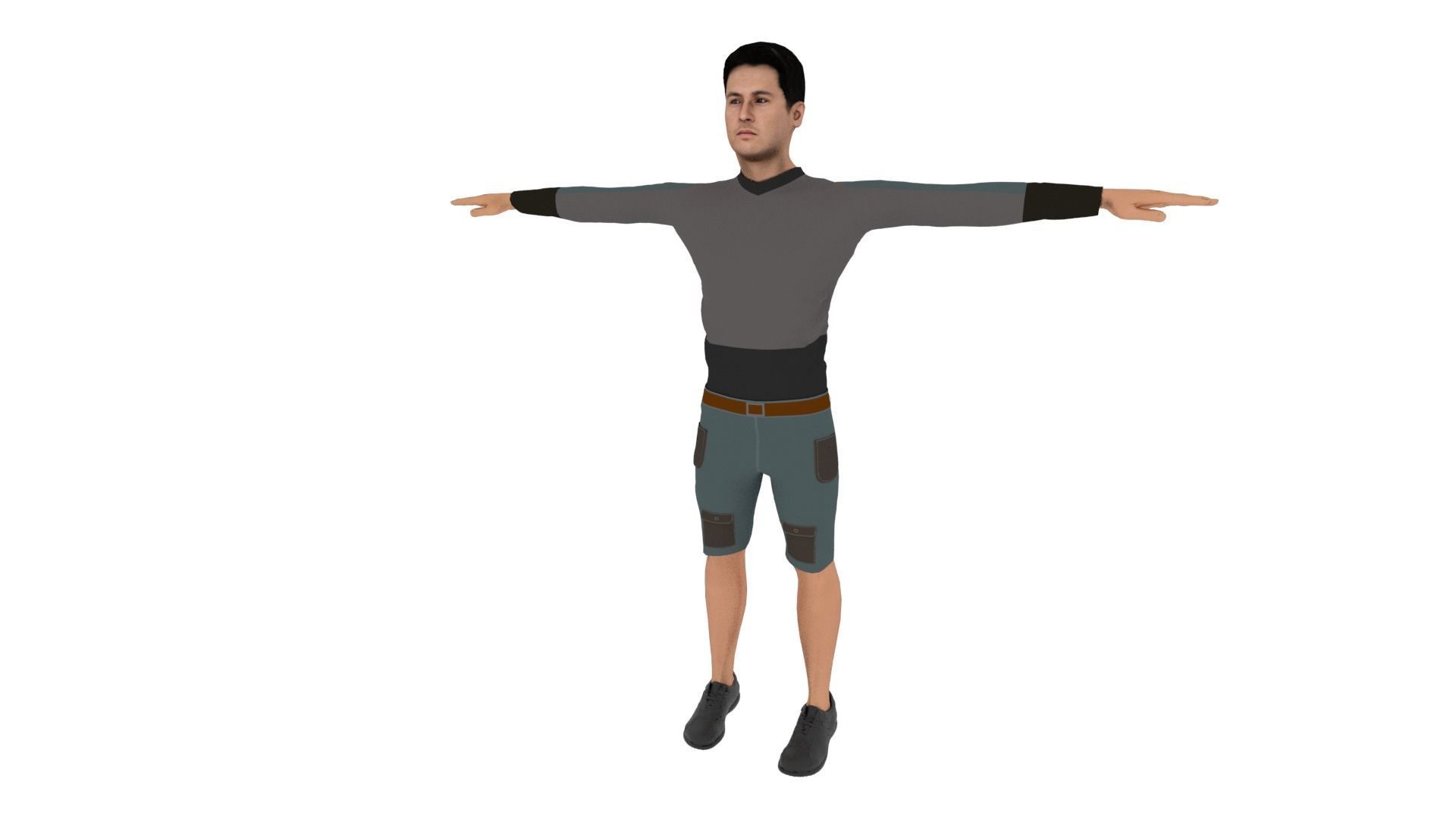 Character Man Low-poly 3D model_1