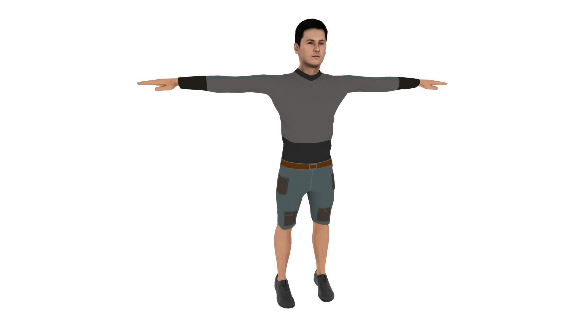 Character Man Low-poly 3D model_5
