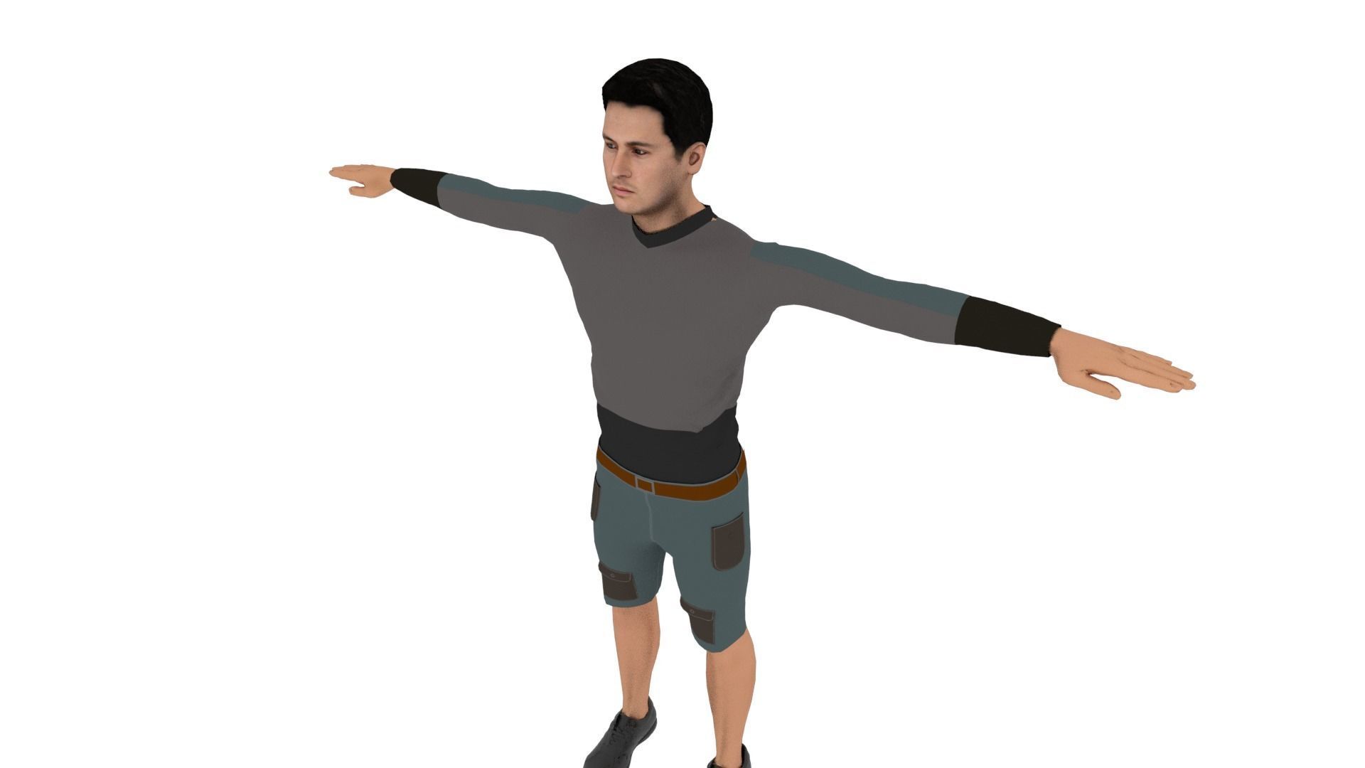 Character Man Low-poly 3D model_3