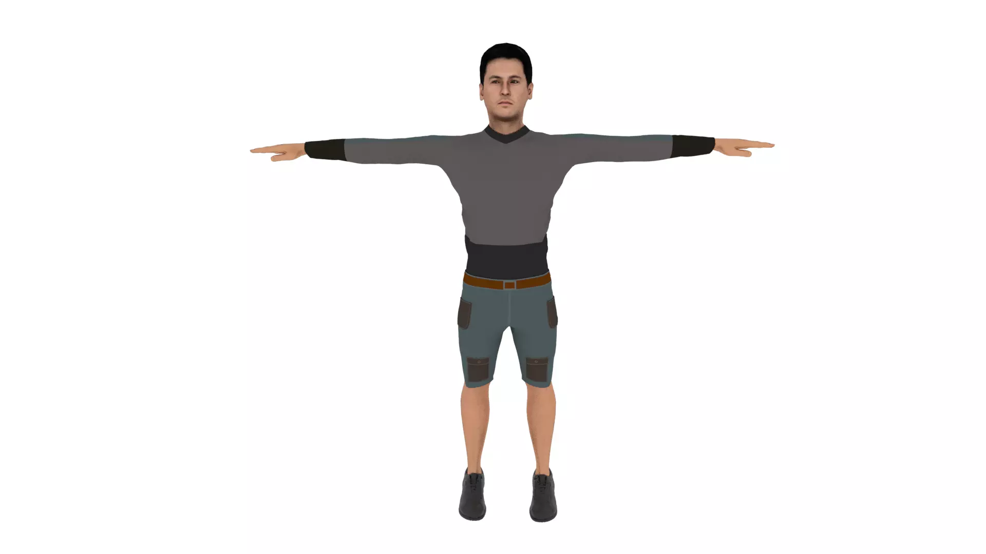 Character Man Low-poly 3D model_0