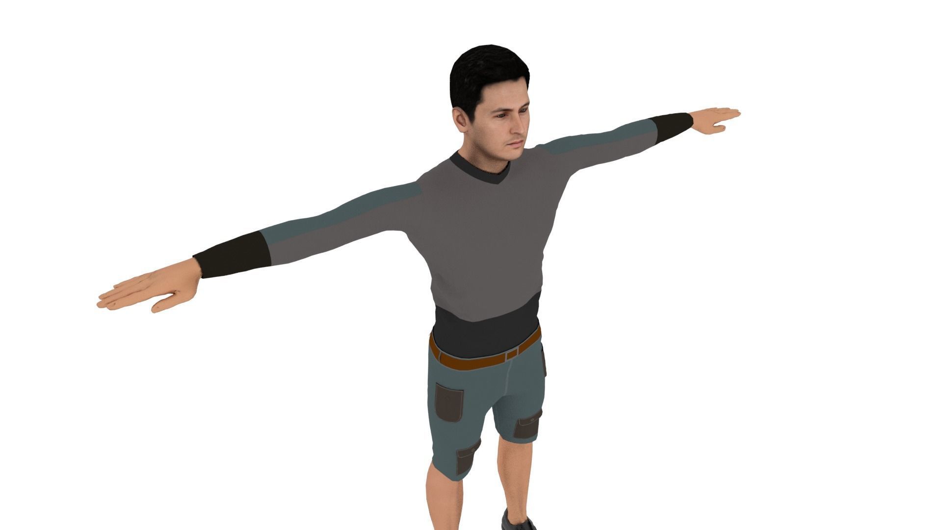 Character Man Low-poly 3D model_4