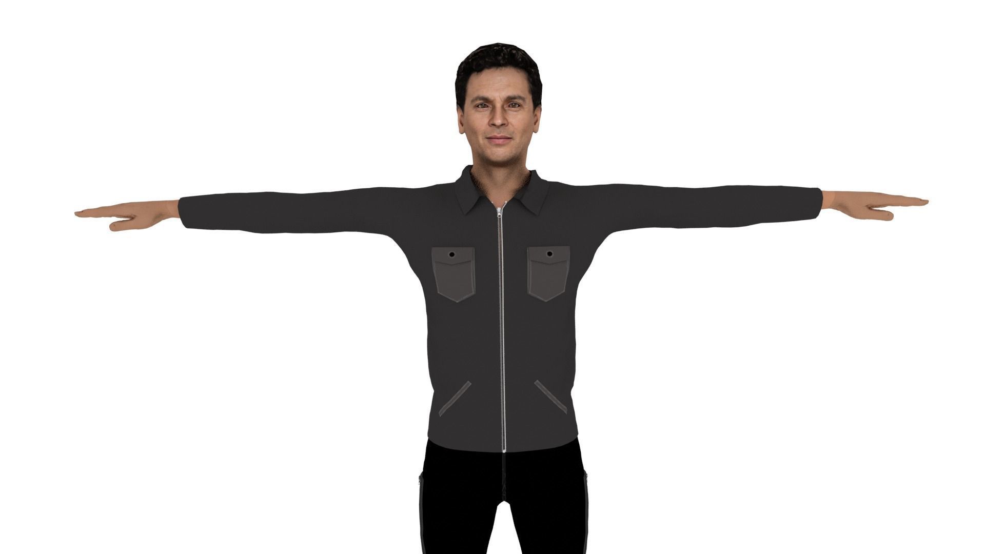 Character Male Low-poly 3D model_3