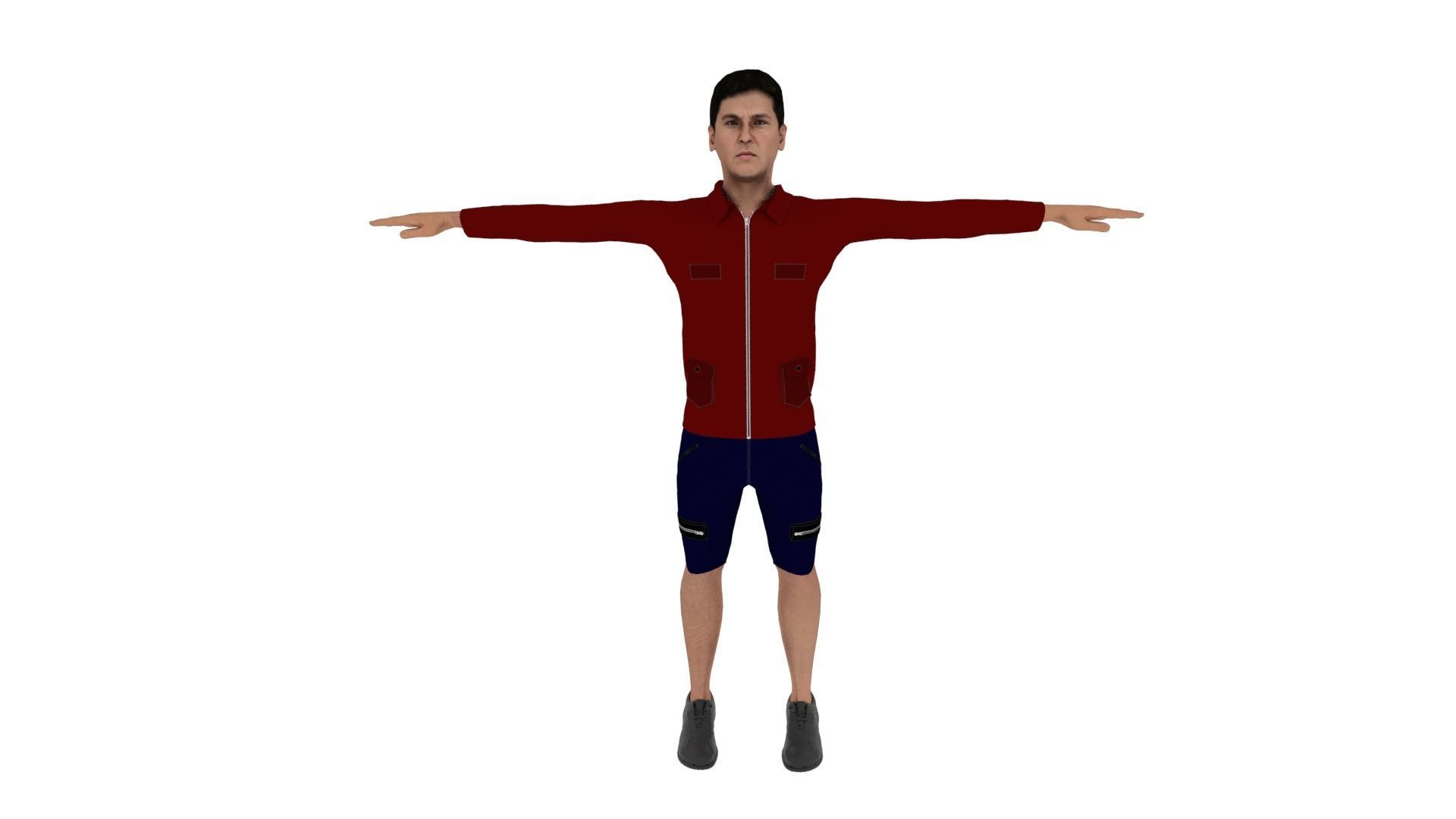 Realistic Character Male Low-poly 3D model_1