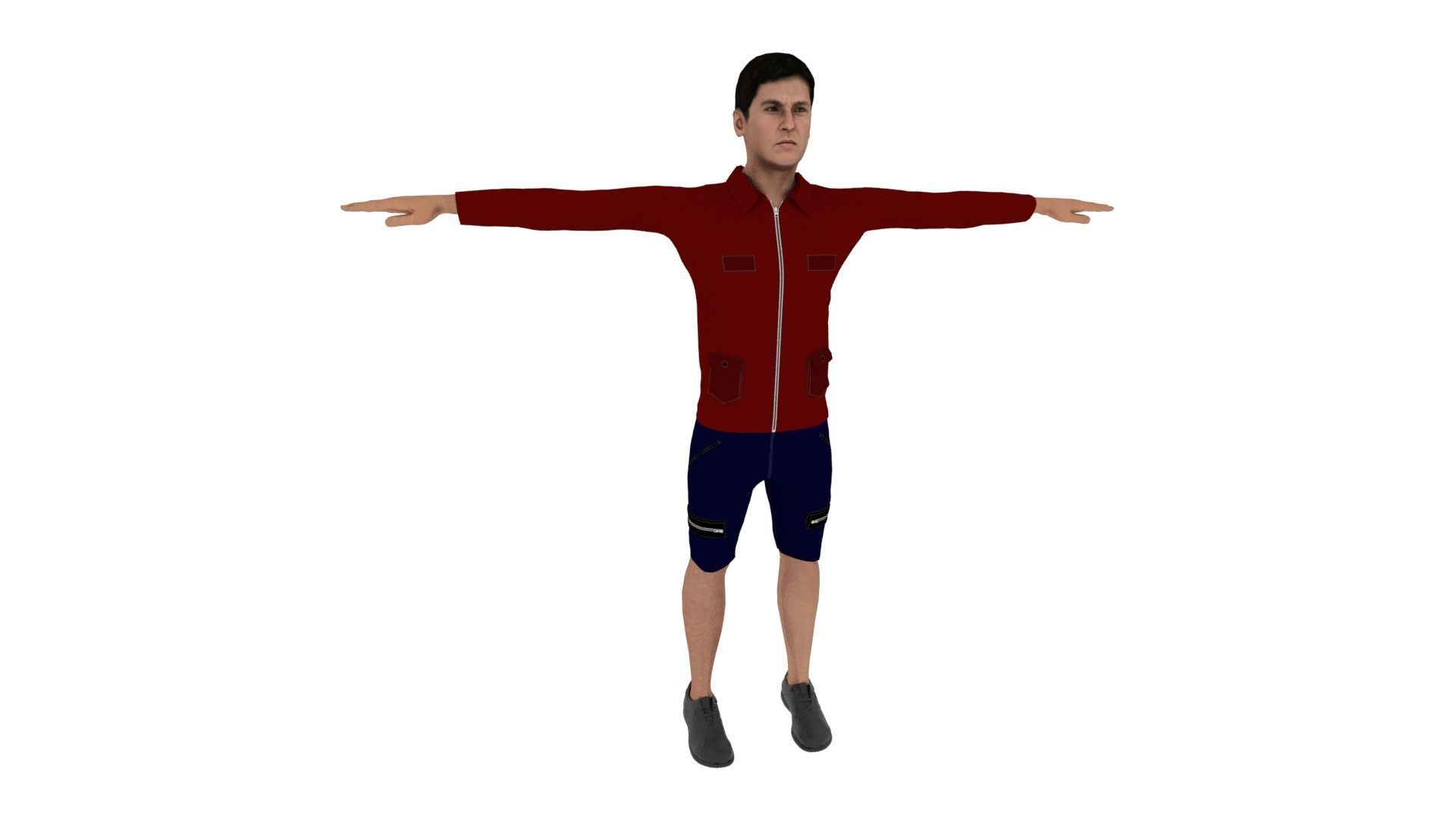 Realistic Character Male Low-poly 3D model_5