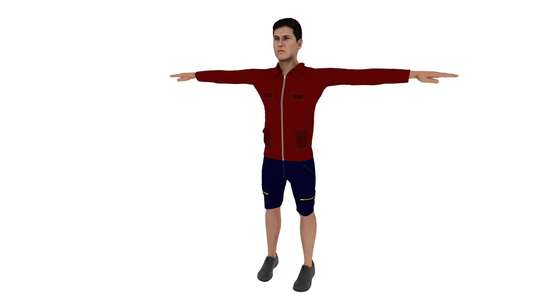 Realistic Character Male Low-poly 3D model_2