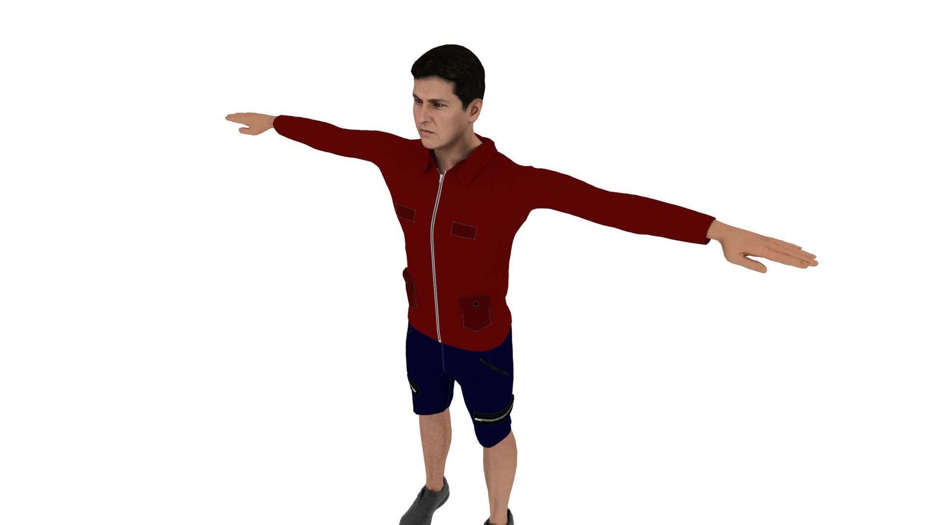 Realistic Character Male Low-poly 3D model_3
