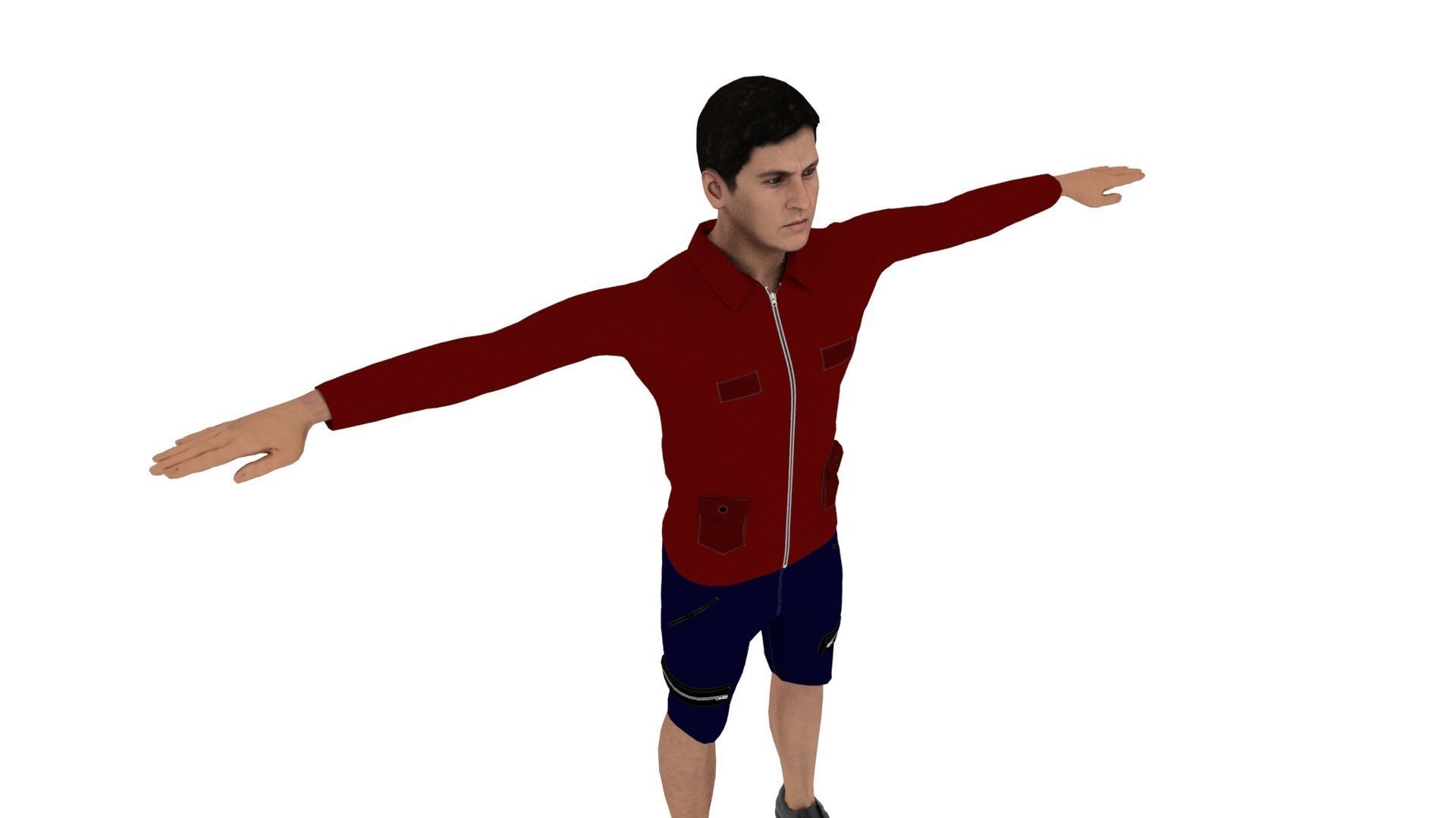 Realistic Character Male Low-poly 3D model_4