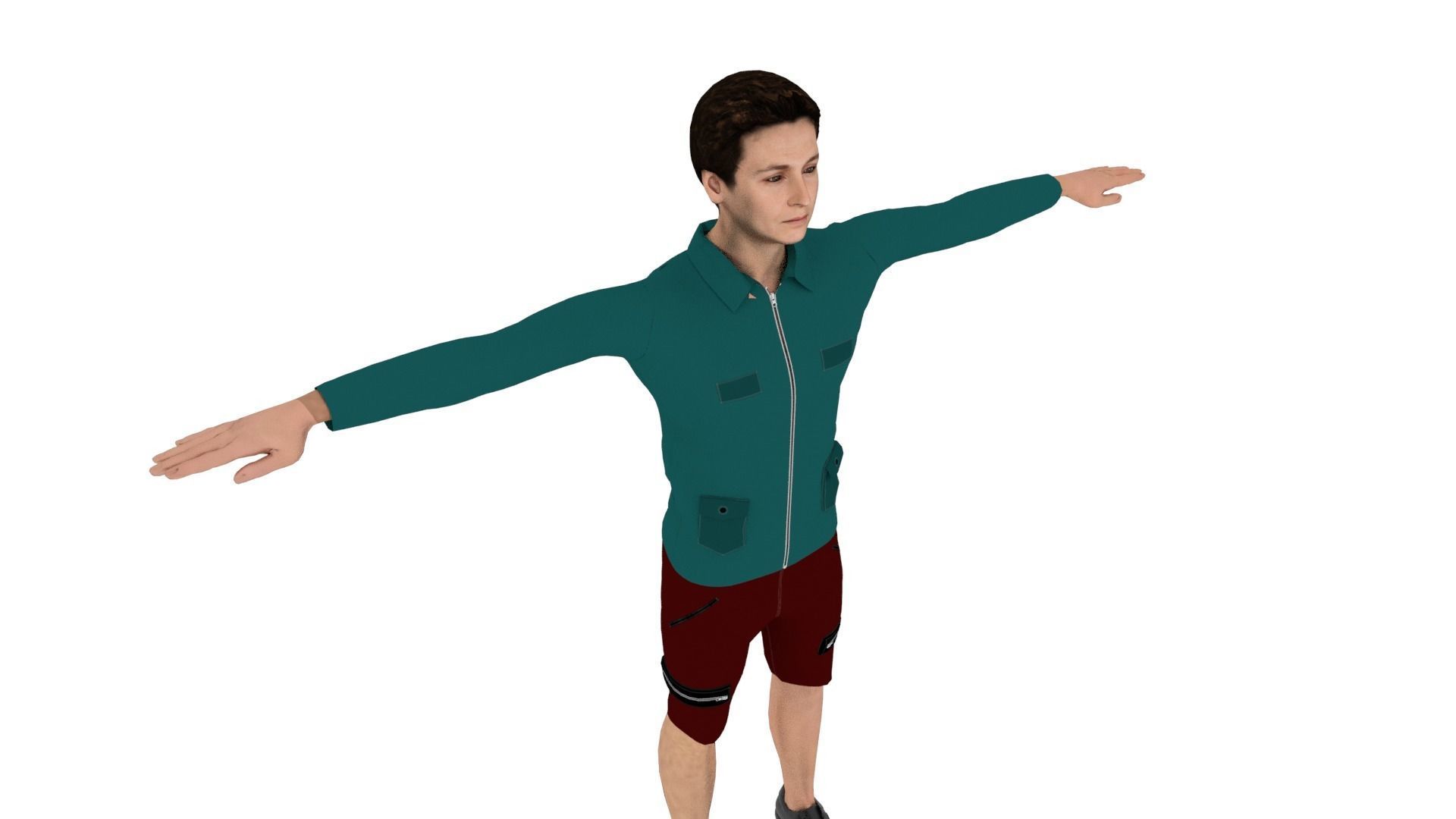 Realistic Character Male Low-poly 3D model_4