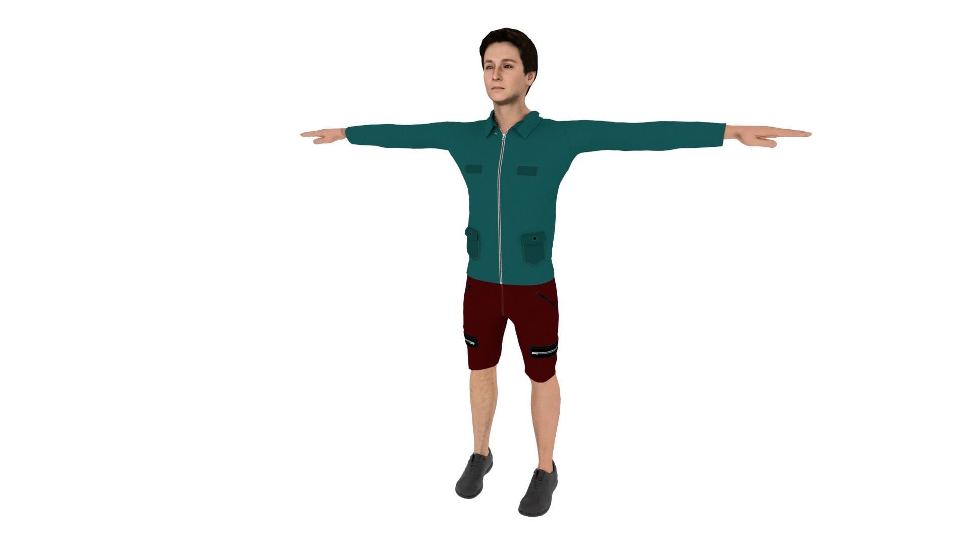 Realistic Character Male Low-poly 3D model_2