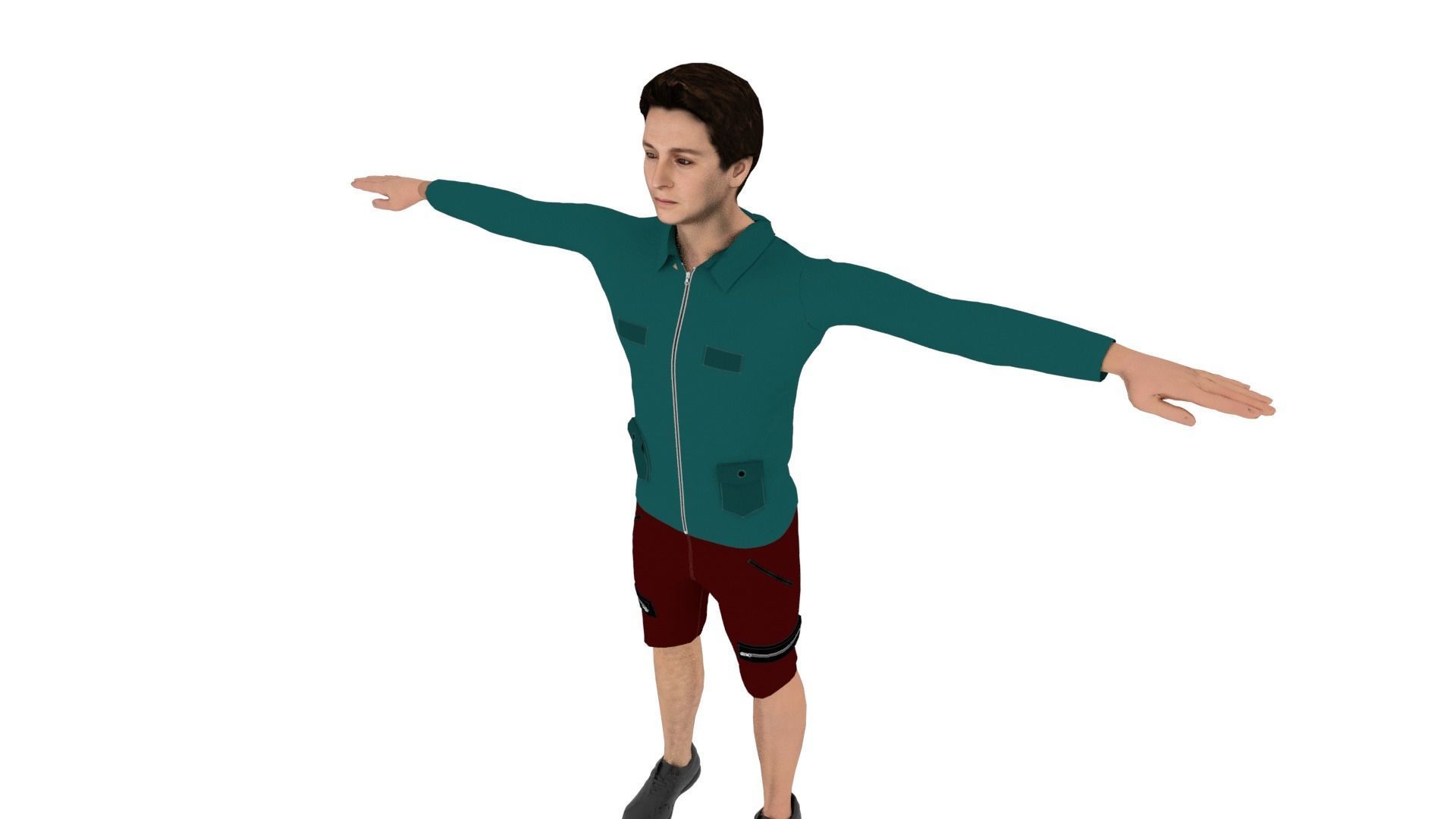 Realistic Character Male Low-poly 3D model_3