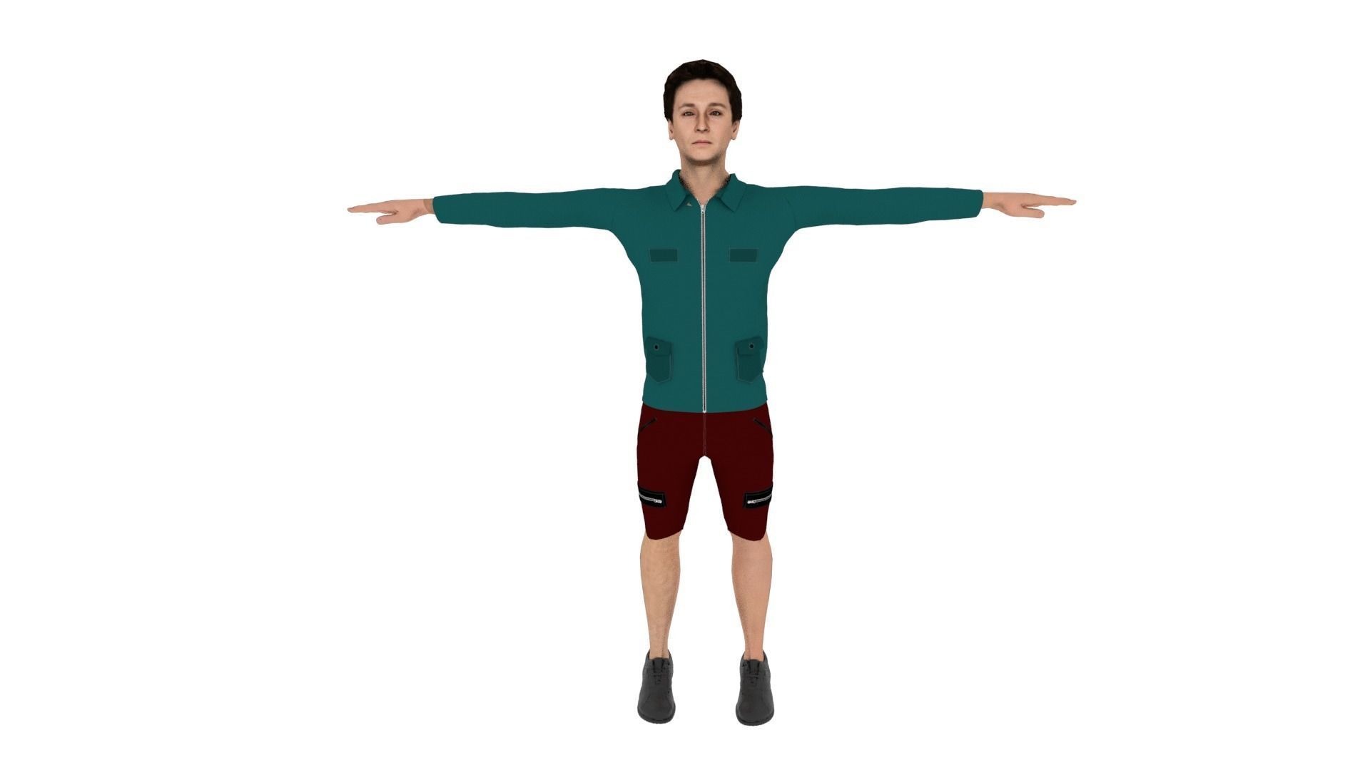 Realistic Character Male Low-poly 3D model_1