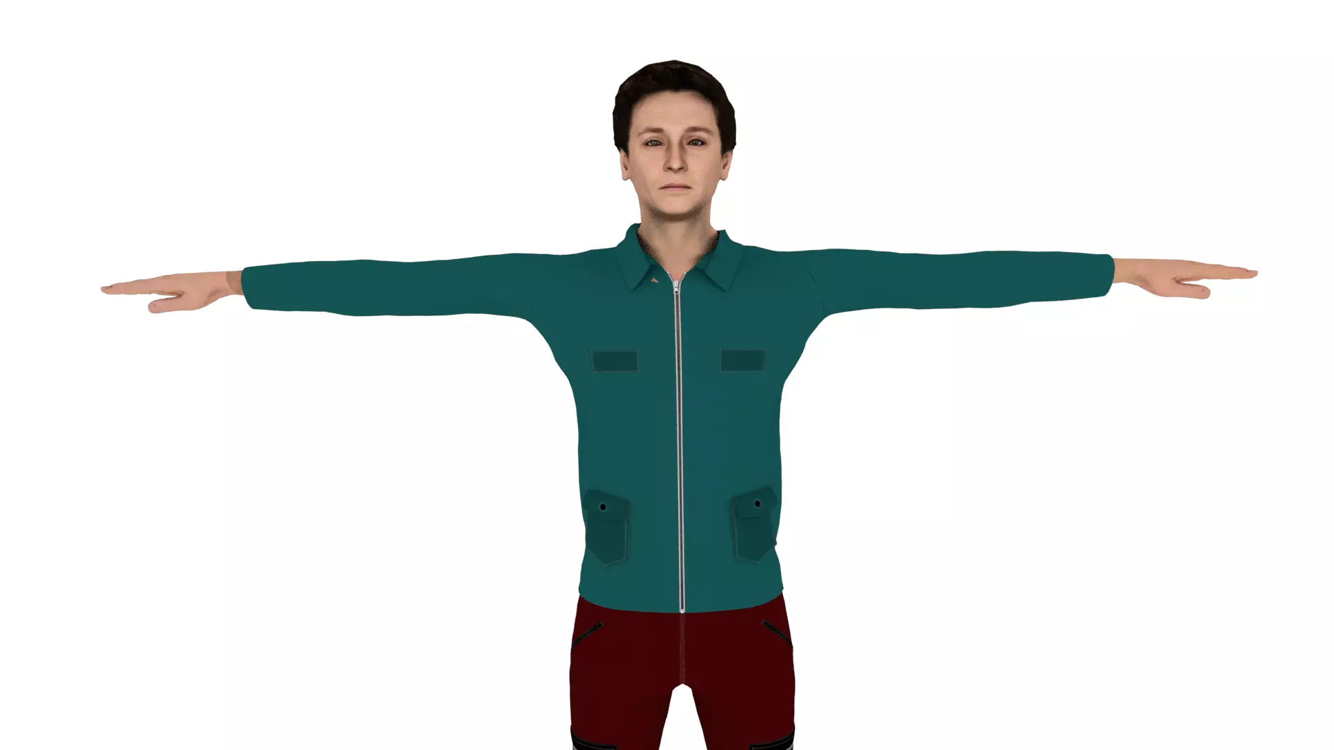 Realistic Character Male Low-poly 3D model_0