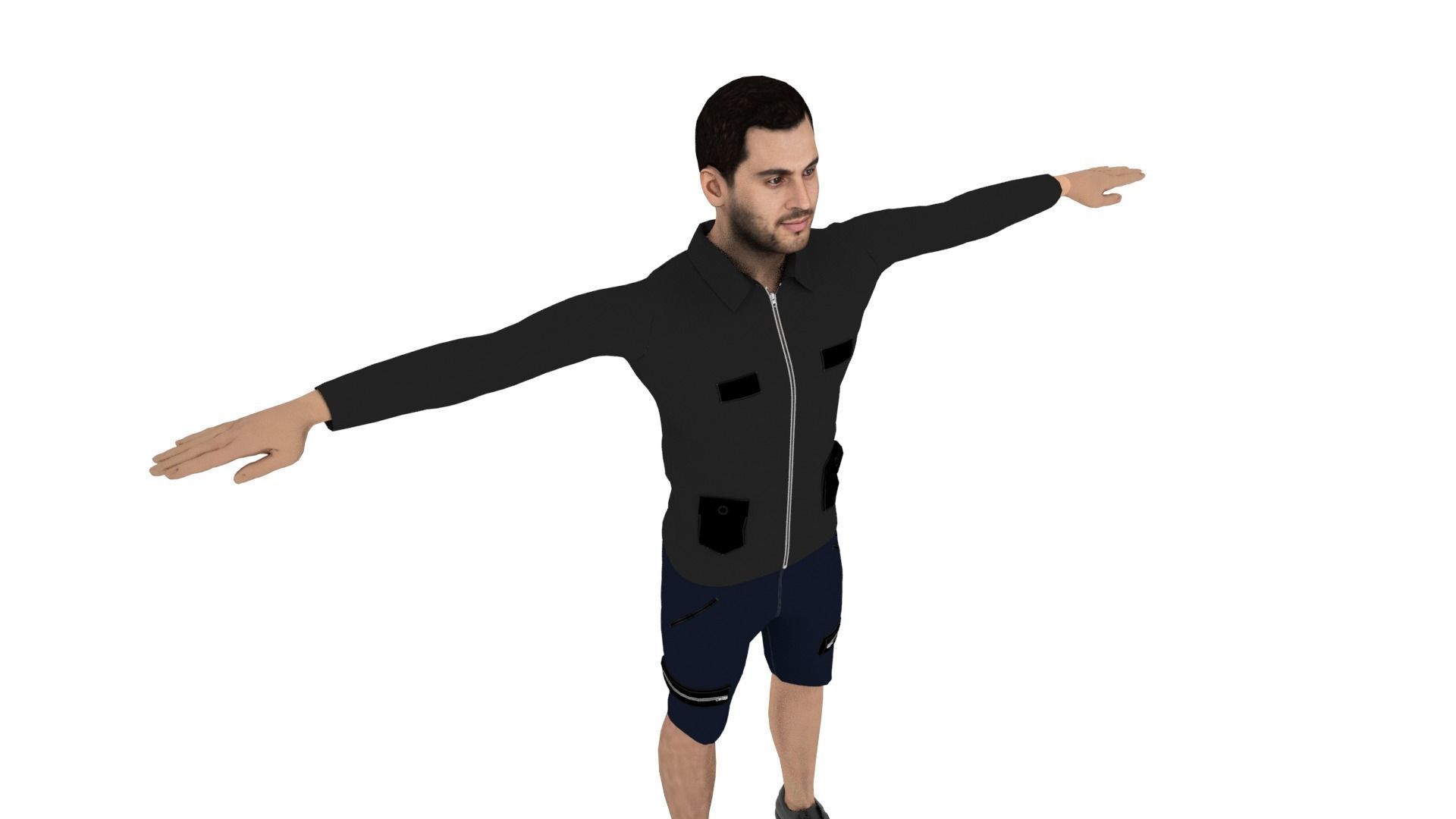 Realistic Character Male Low-poly 3D model_4