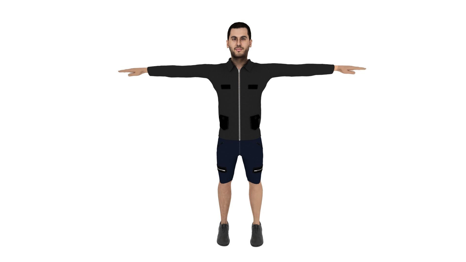 Realistic Character Male Low-poly 3D model_1