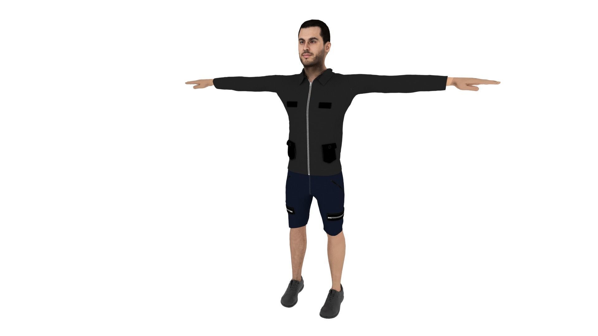 Realistic Character Male Low-poly 3D model_2
