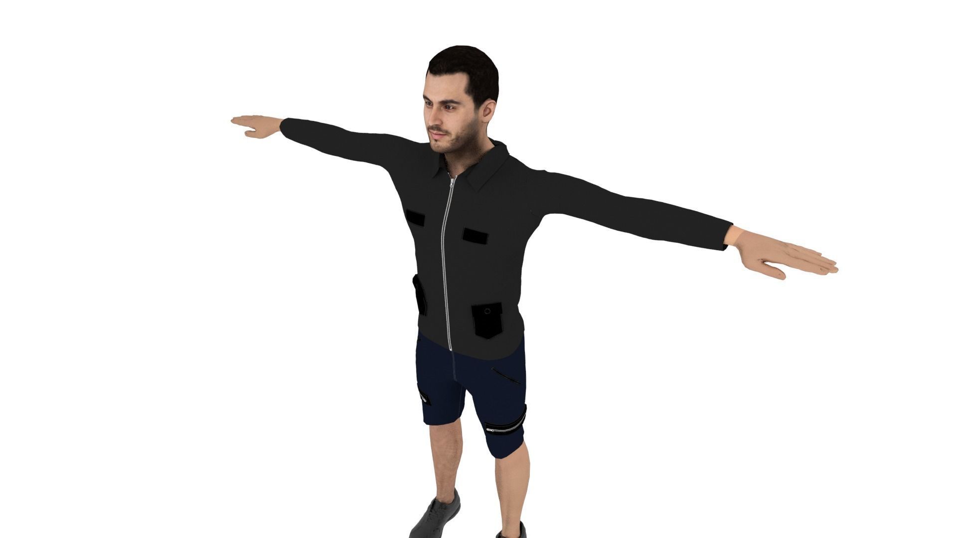 Realistic Character Male Low-poly 3D model_3