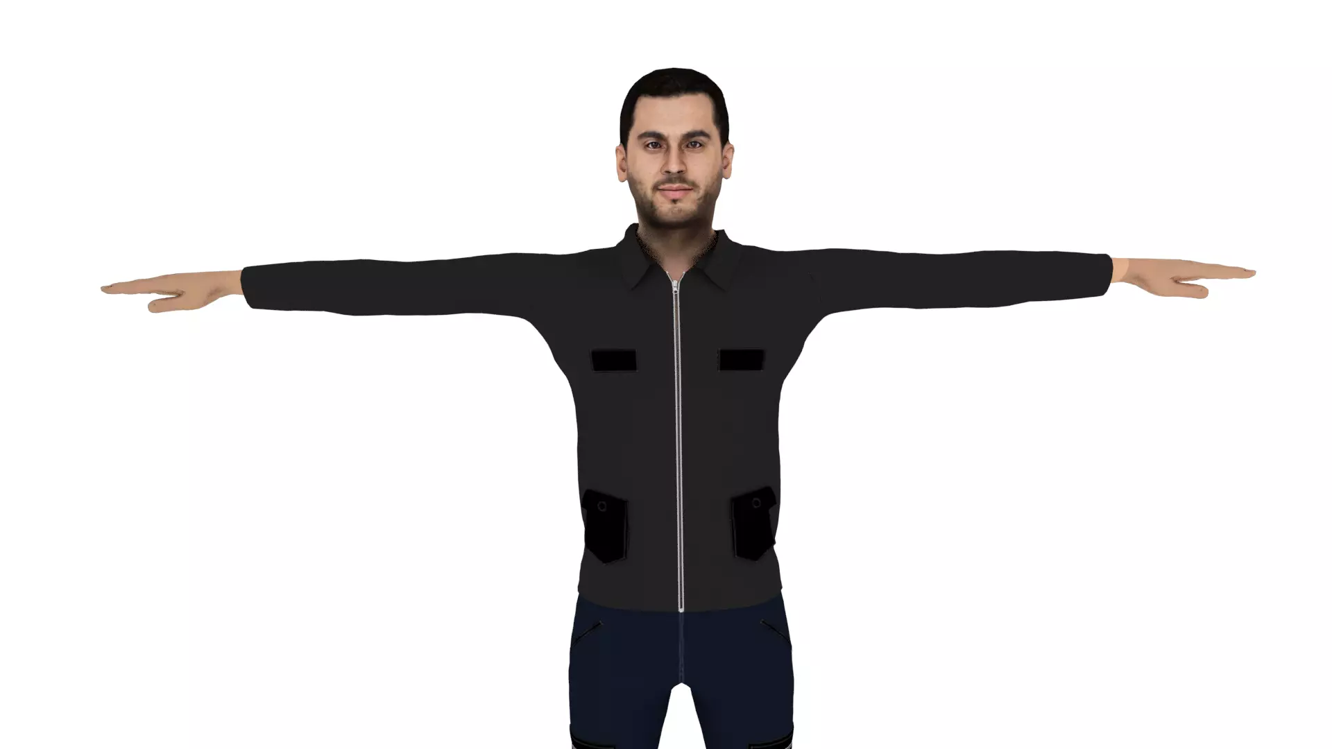 Realistic Character Male Low-poly 3D model_0