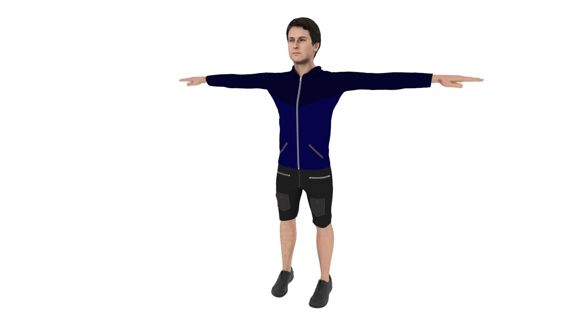 Realistic Character Male Low-poly 3D model_2