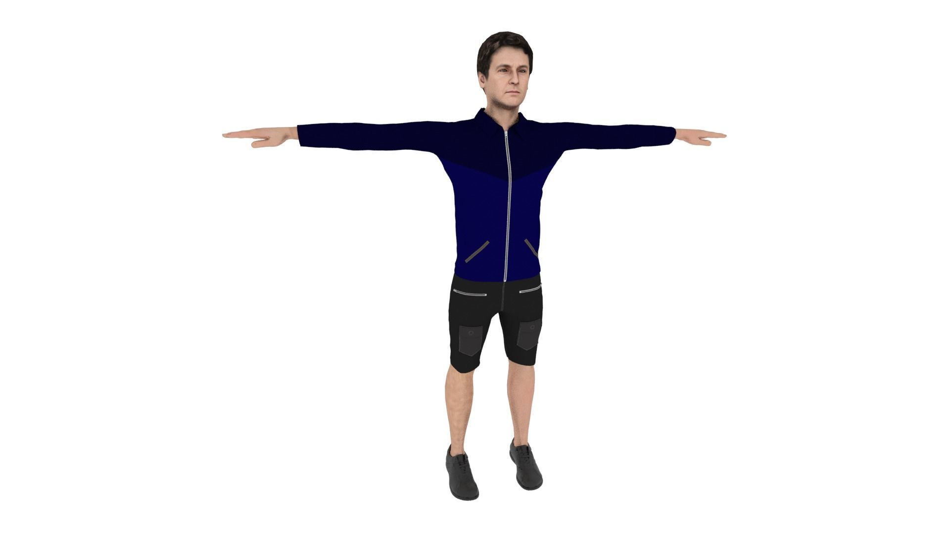 Realistic Character Male Low-poly 3D model_5