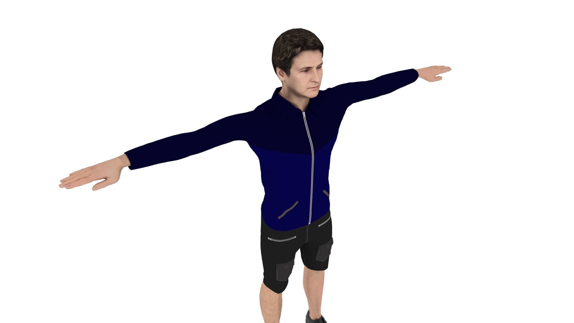 Realistic Character Male Low-poly 3D model_4