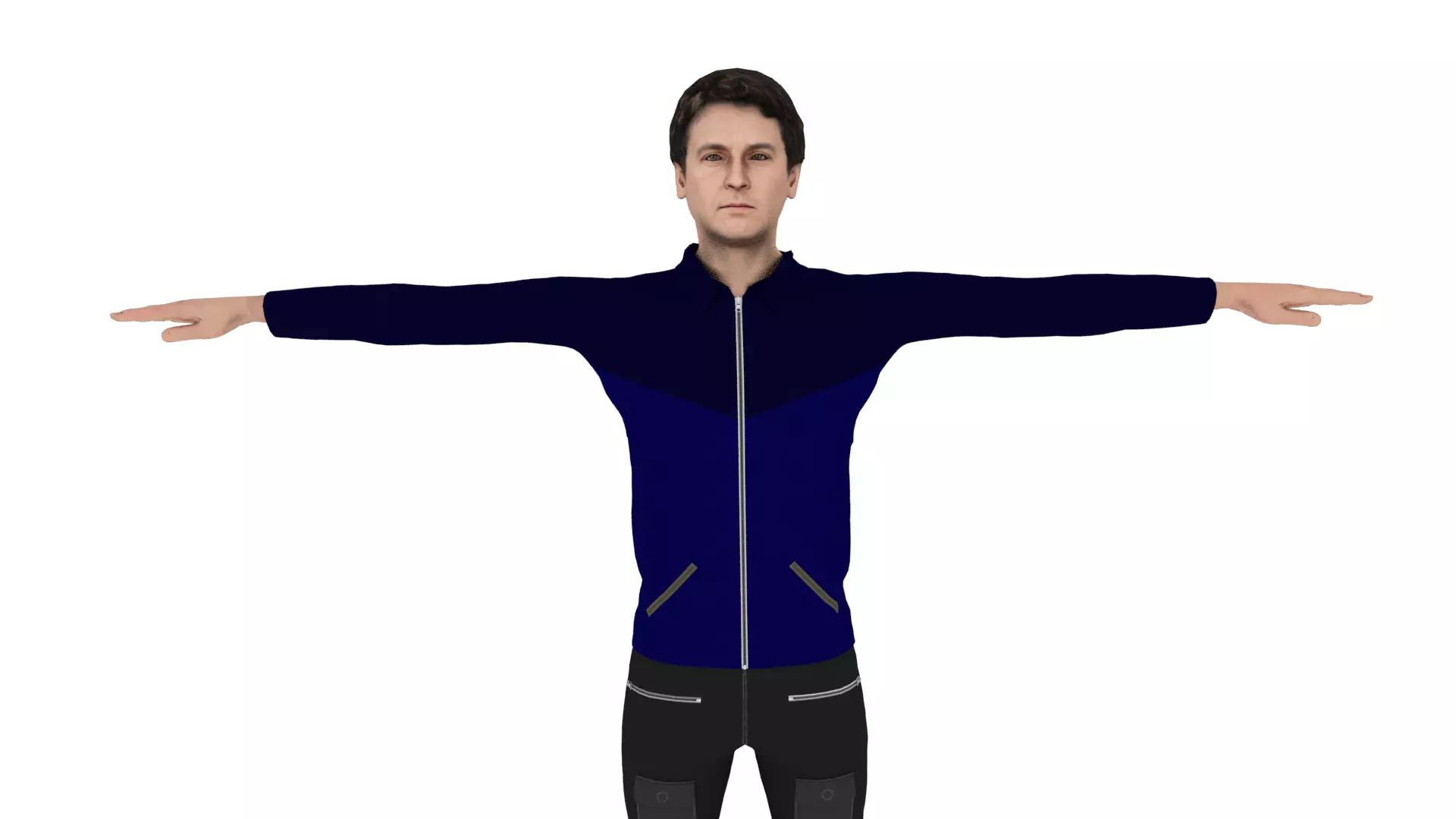 Realistic Character Male Low-poly 3D model_0