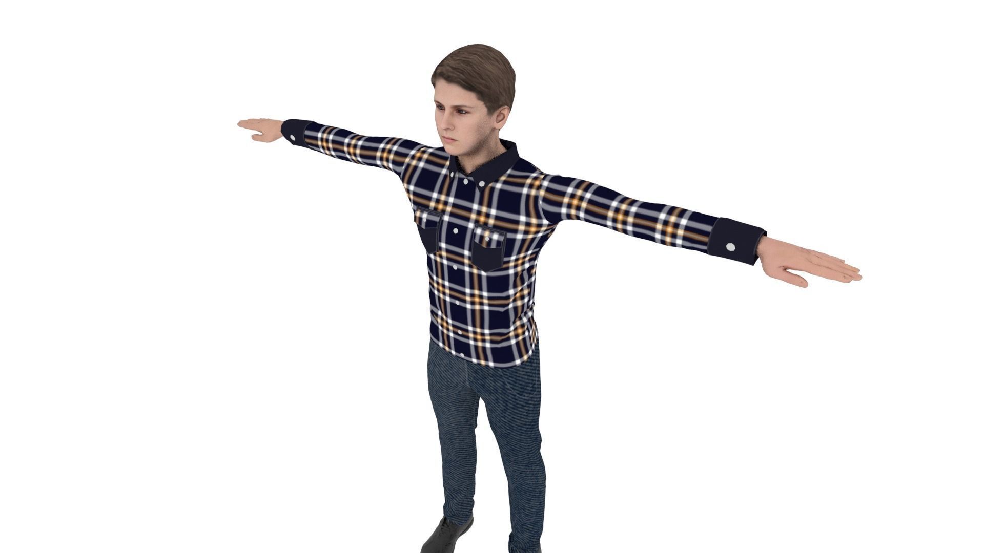 Realistic Character Male Low-poly 3D model_3