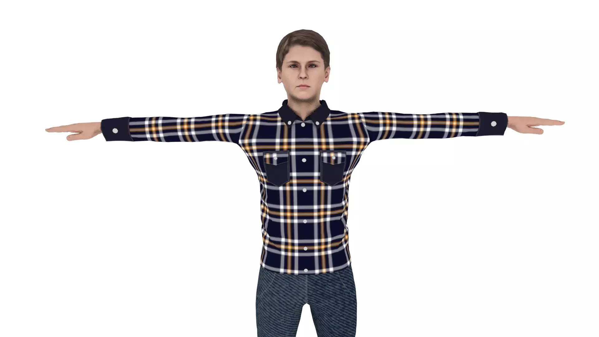 Realistic Character Male Low-poly 3D model_0