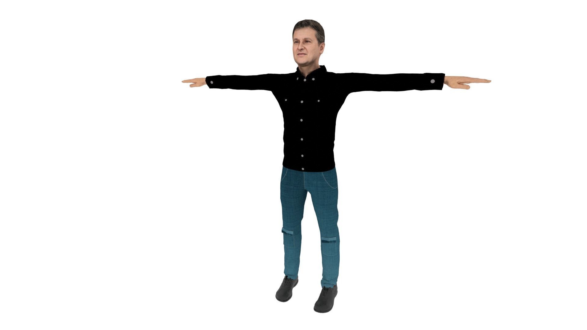 Realistic Character Male Low-poly 3D model_2