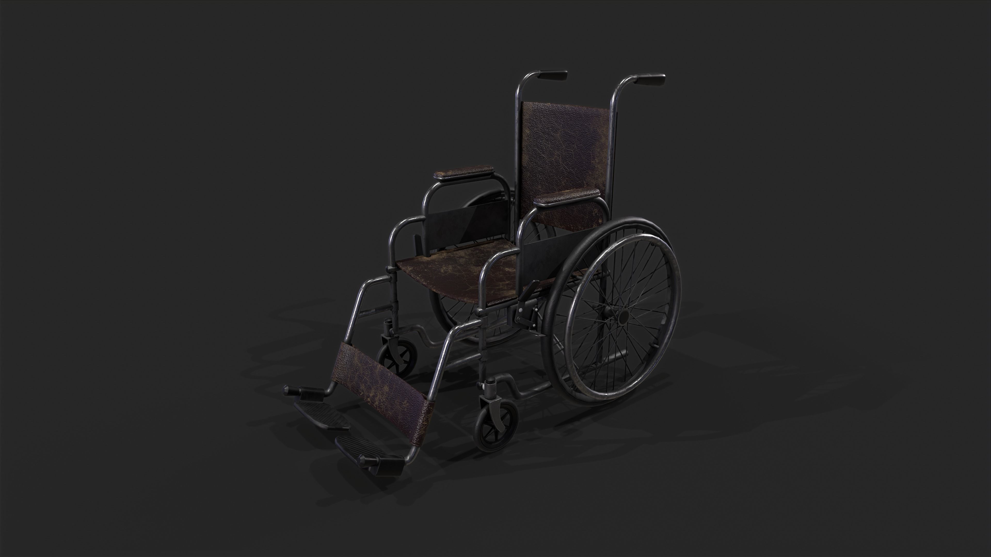 Weelchair Low-poly 3D model_3
