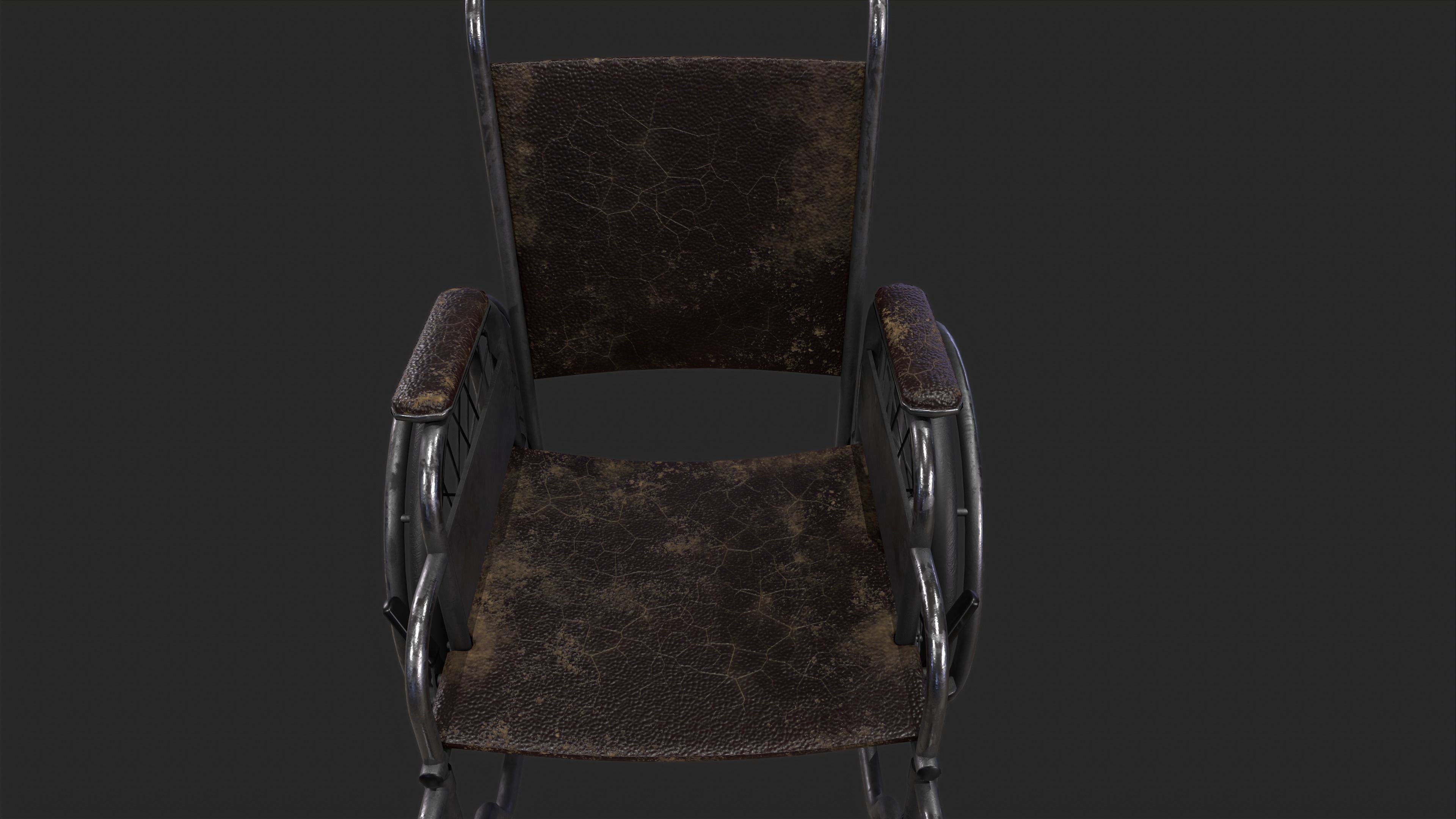 Weelchair Low-poly 3D model_7