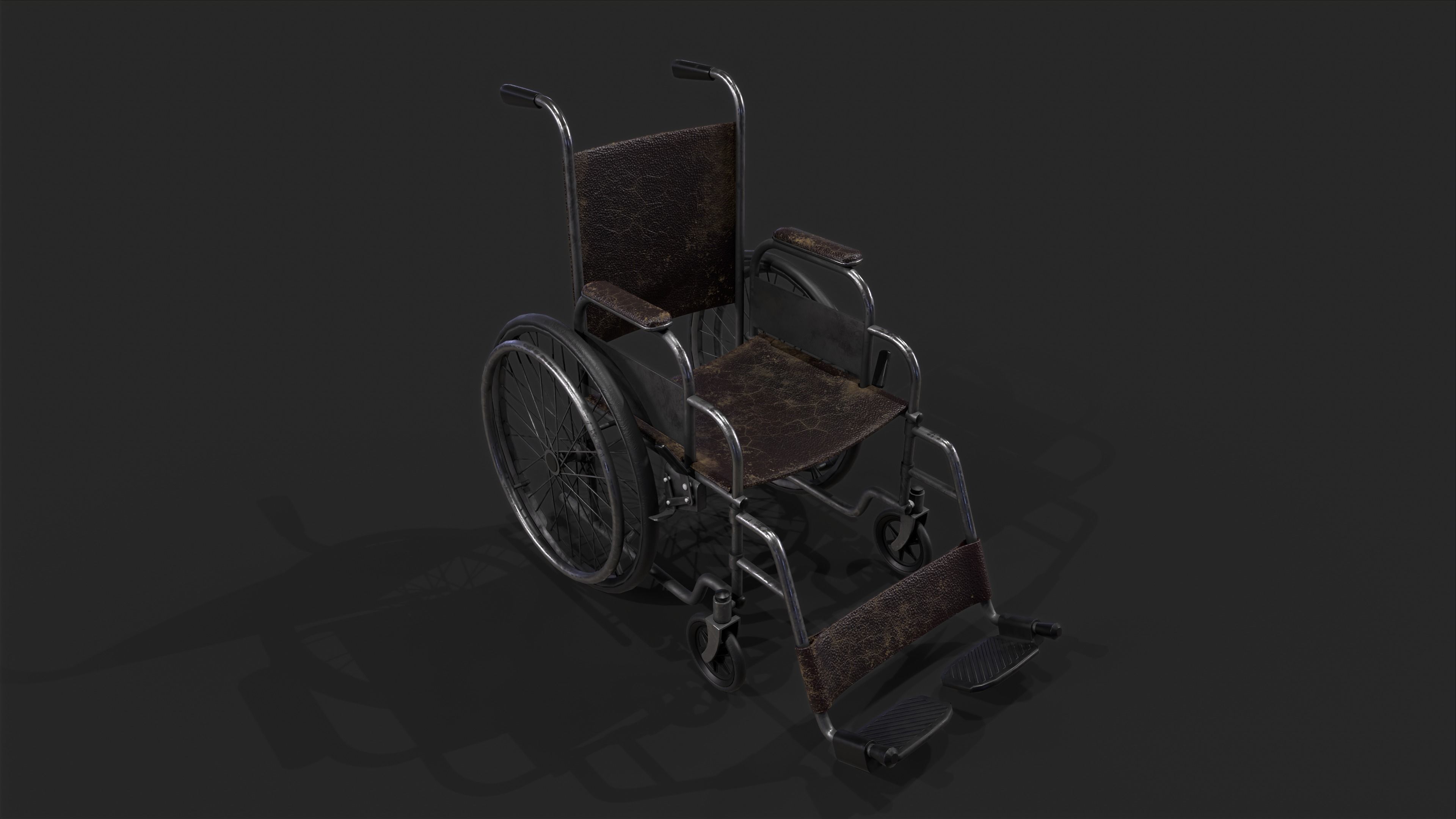 Weelchair Low-poly 3D model_5