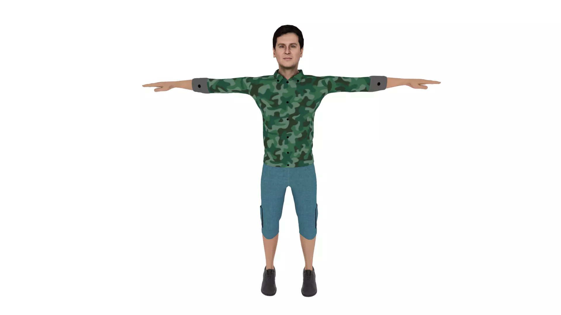Character Man Low-poly 3D model_0