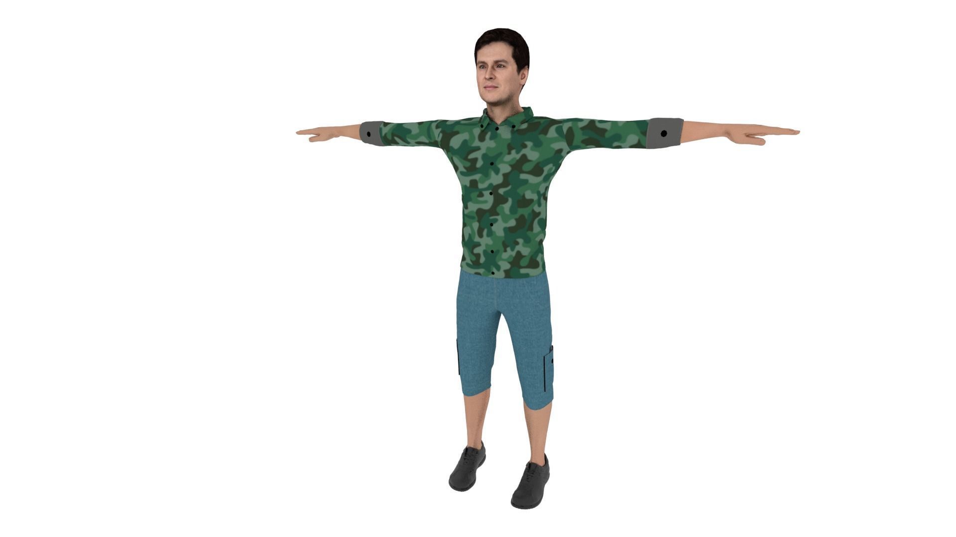 Character Man Low-poly 3D model_1