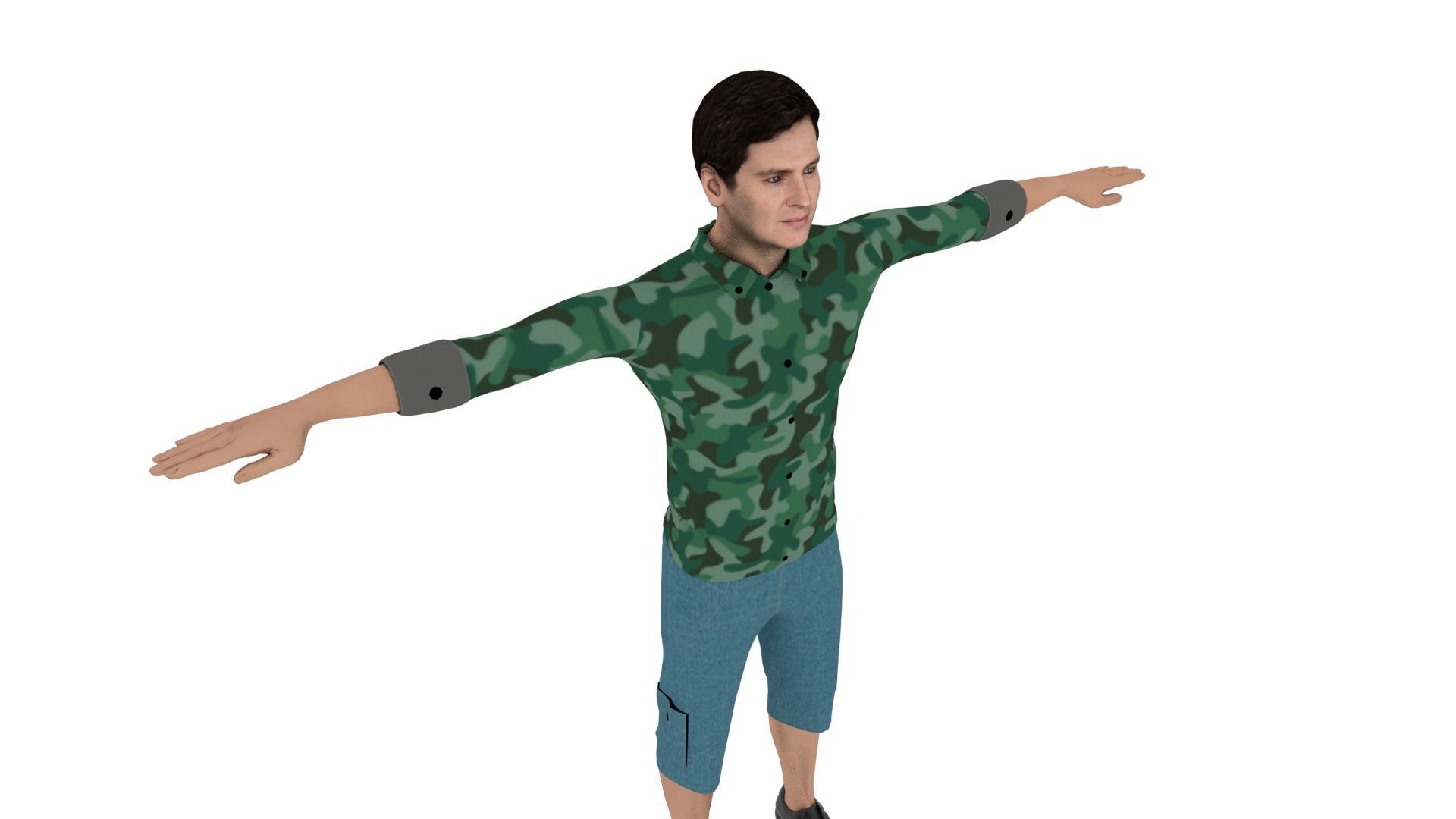 Character Man Low-poly 3D model_4