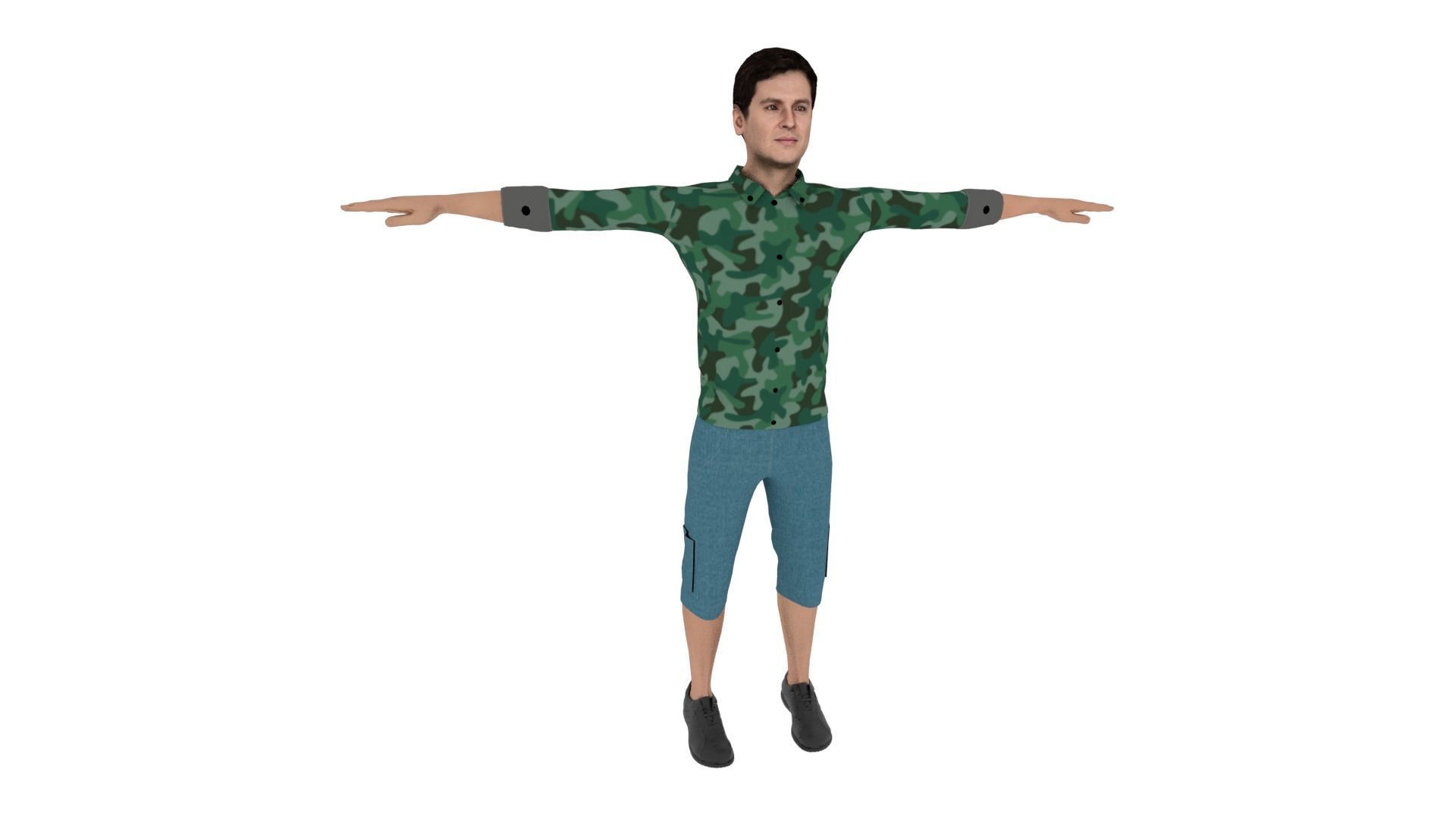 Character Man Low-poly 3D model_5