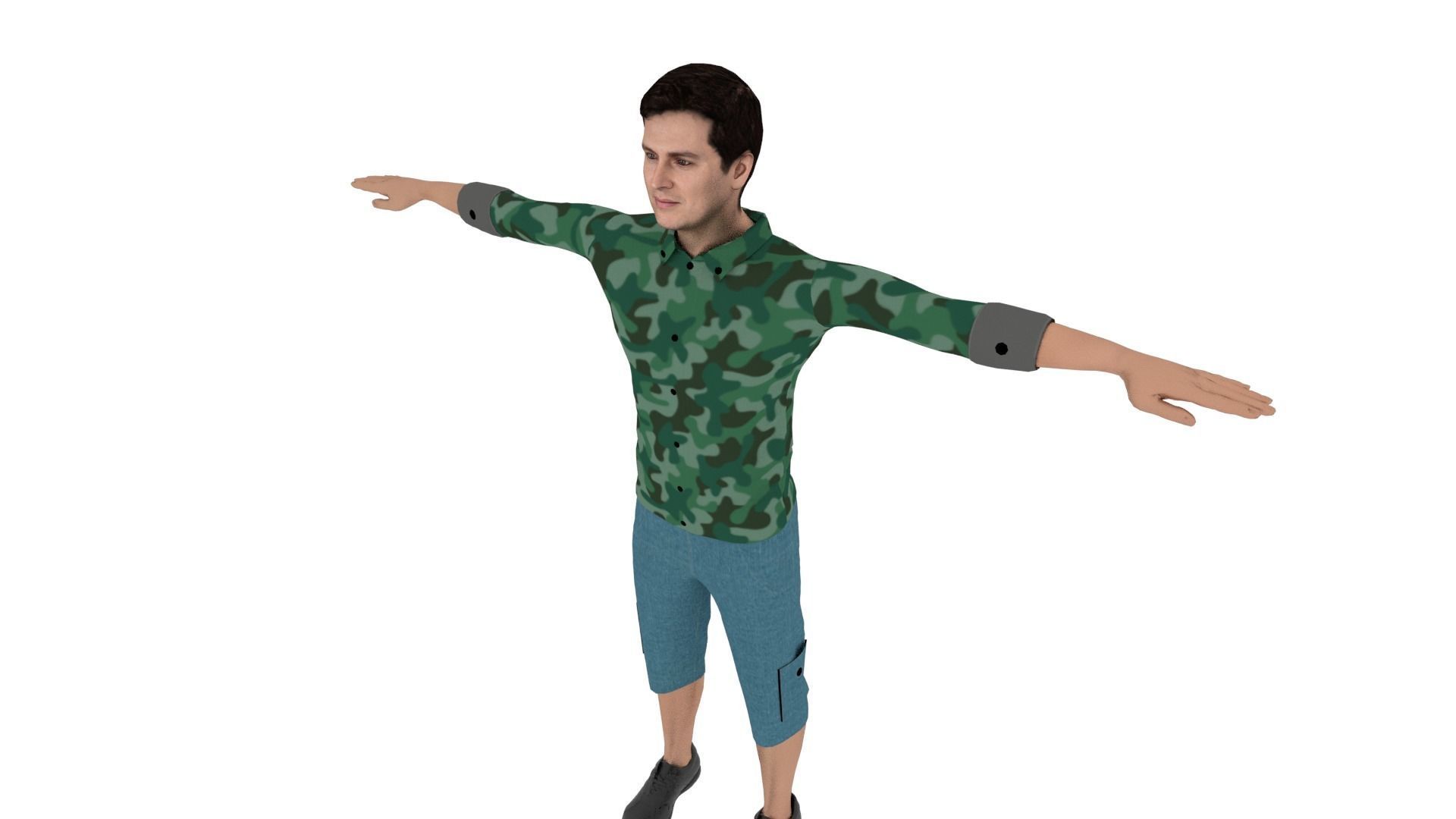 Character Man Low-poly 3D model_3