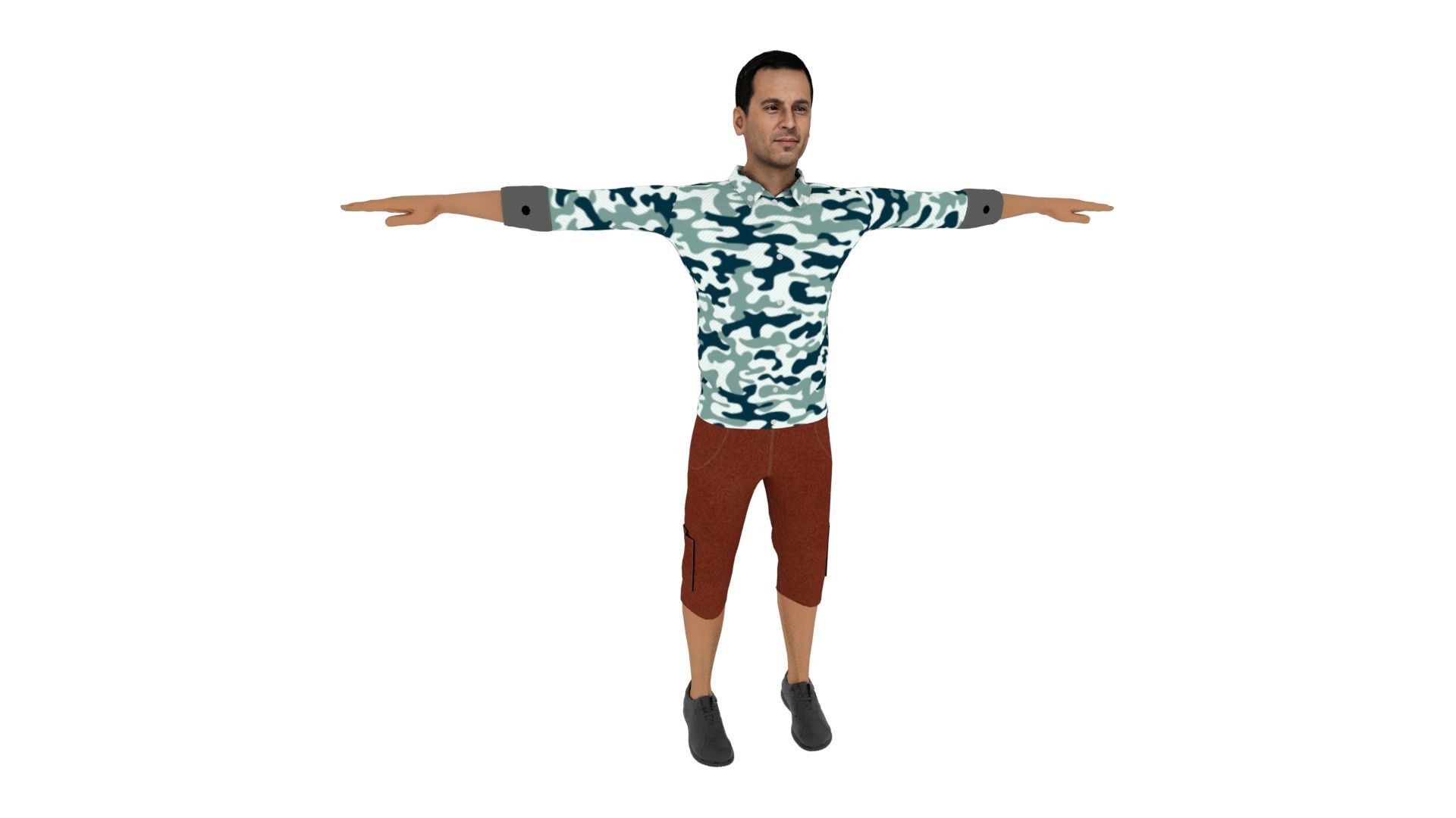 Character Man Low-poly 3D model_5