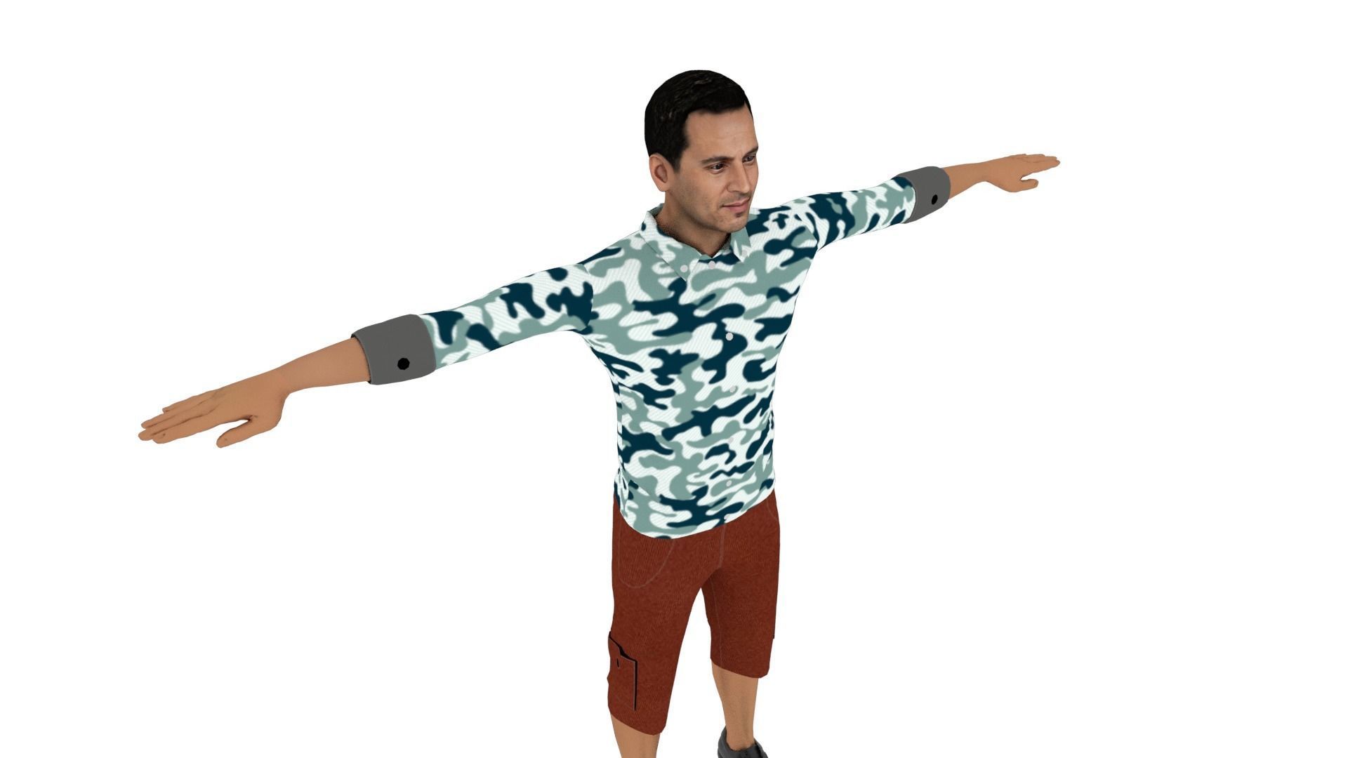 Character Man Low-poly 3D model_4