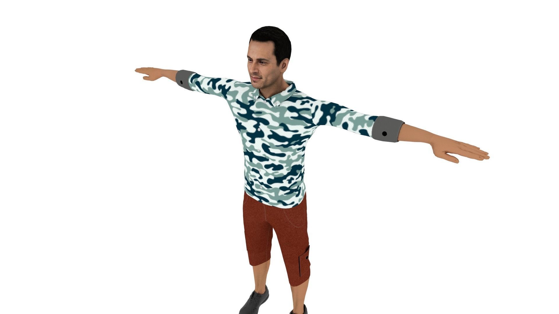 Character Man Low-poly 3D model_3